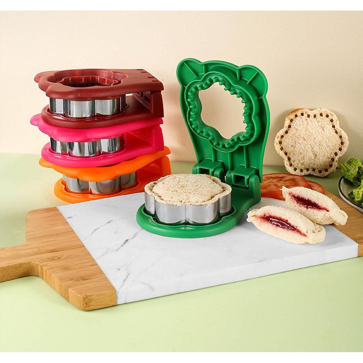 Cortador y Sellador de Sándwich QinhBting Naranja Forma Flor