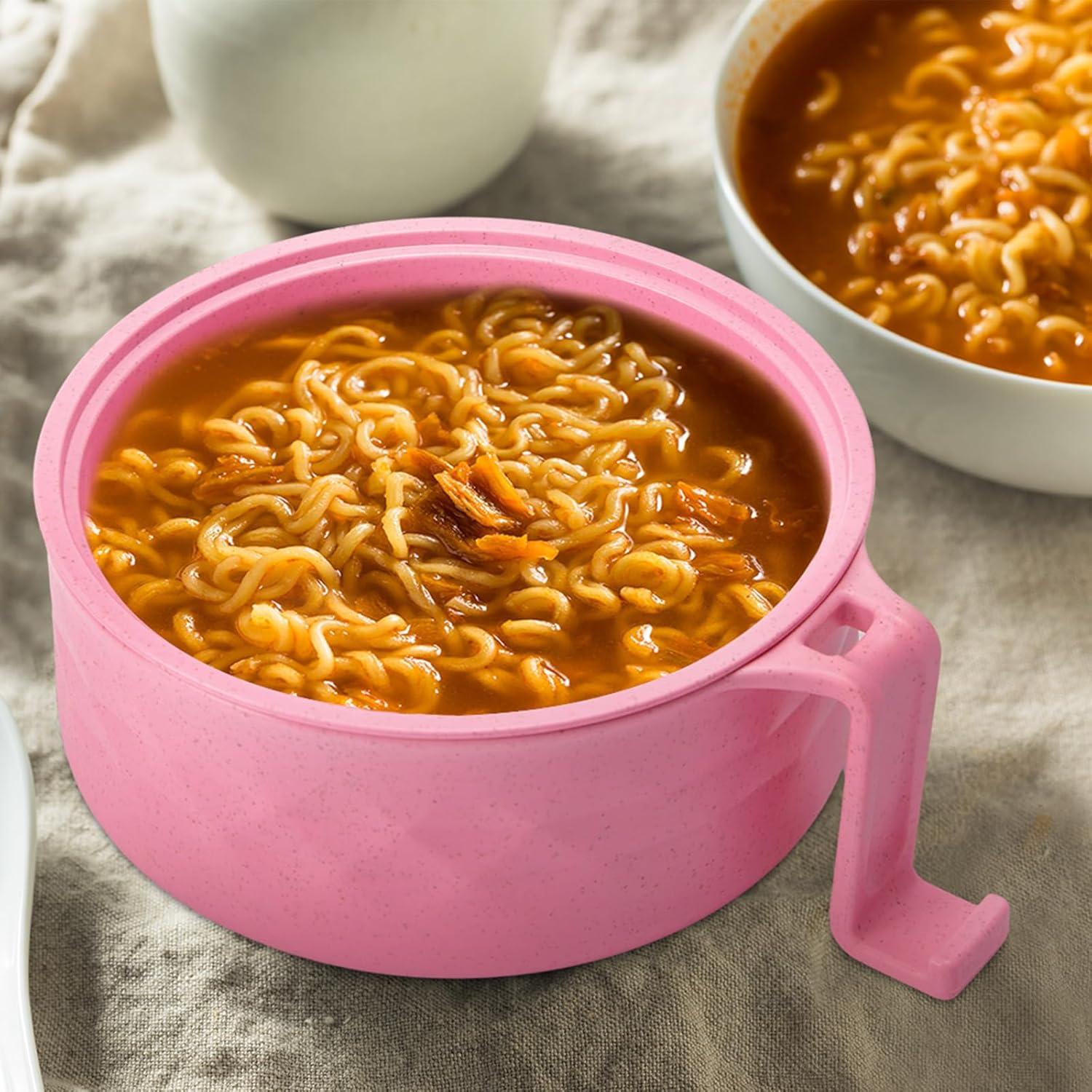 Set Cocinero de Ramen Microondas Romooa 33oz Rosa