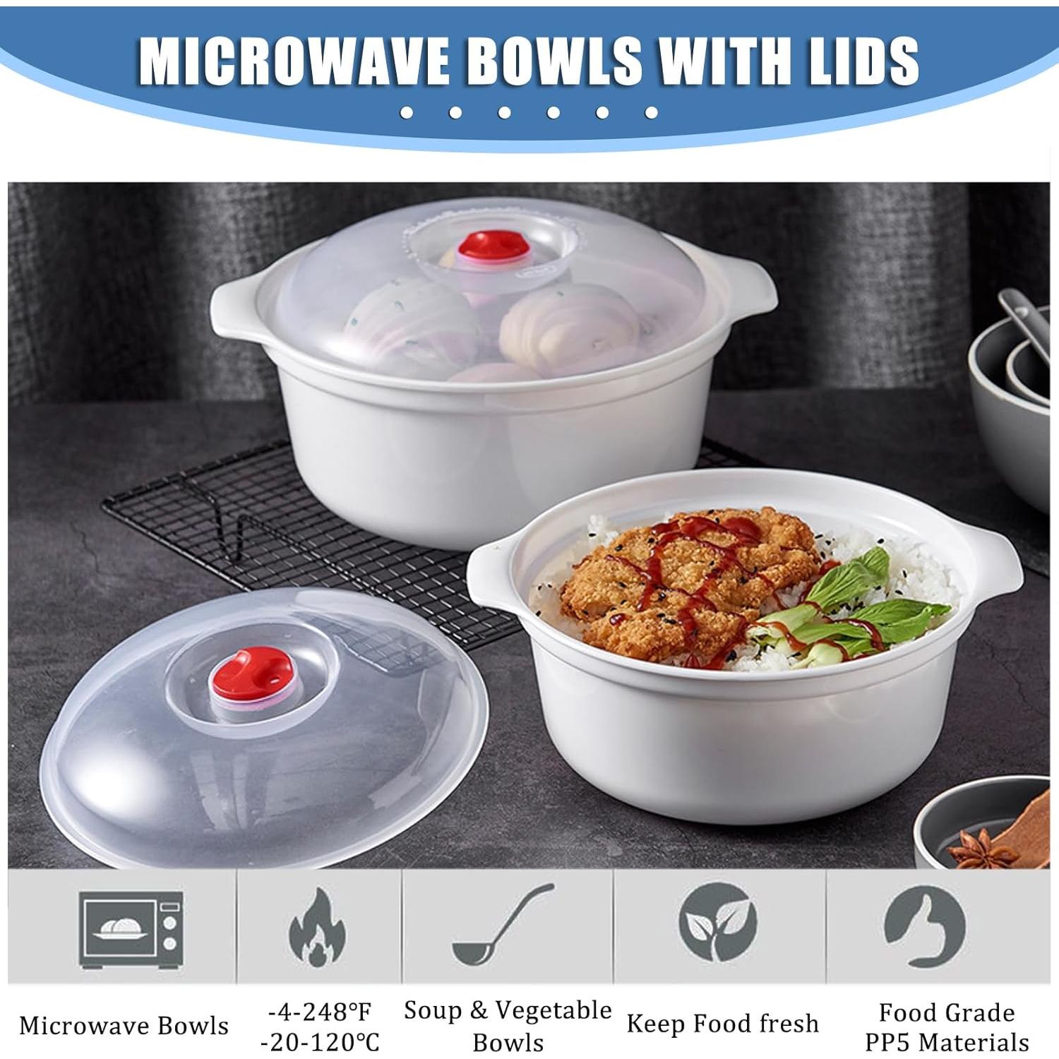 Bowl de Microondas Bersauji 0.82 kg con Tapa y Mango