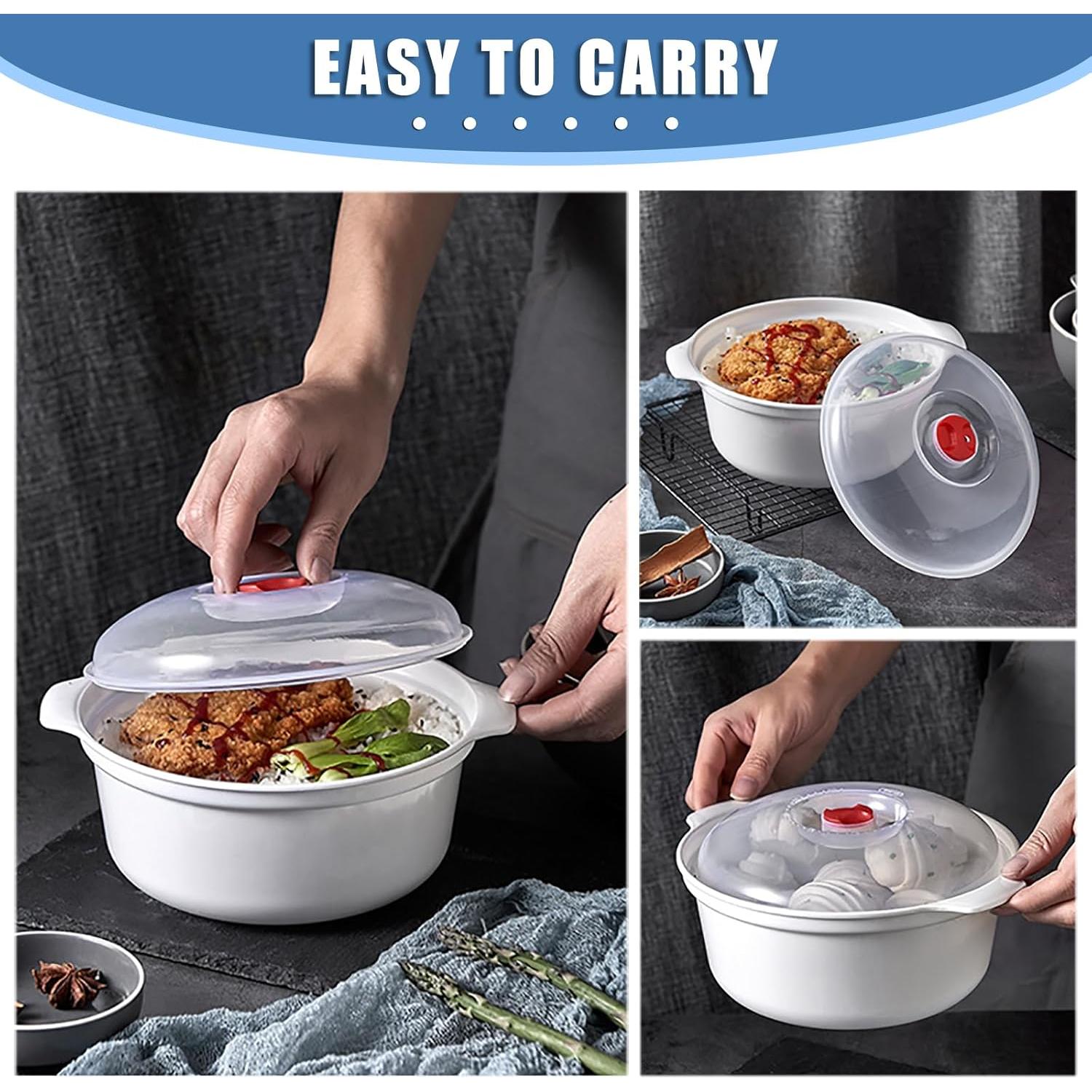 Bowl de Microondas Bersauji 0.82 kg con Tapa y Mango