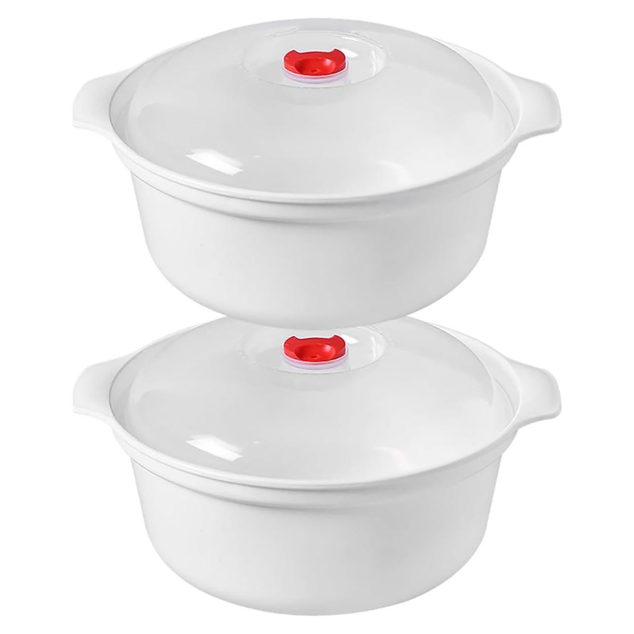 Juego de 2 Tazones de Microondas POYIPI 425g con Tapas