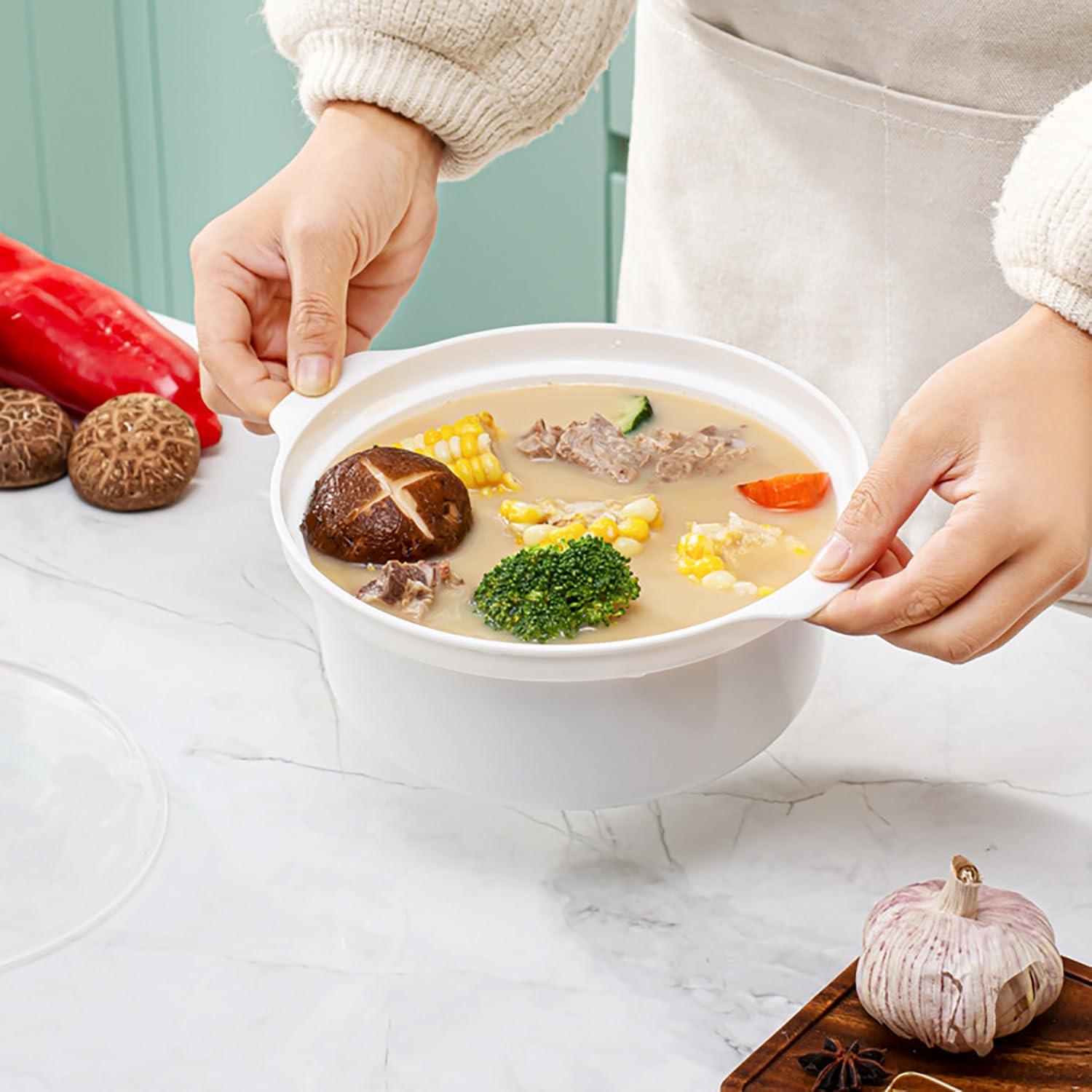 Juego de 2 Tazones de Microondas POYIPI 425g con Tapas