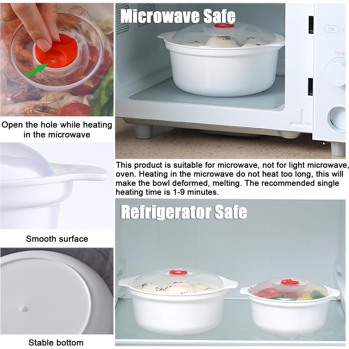 Juego de 2 Tazones de Microondas POYIPI 425g con Tapas