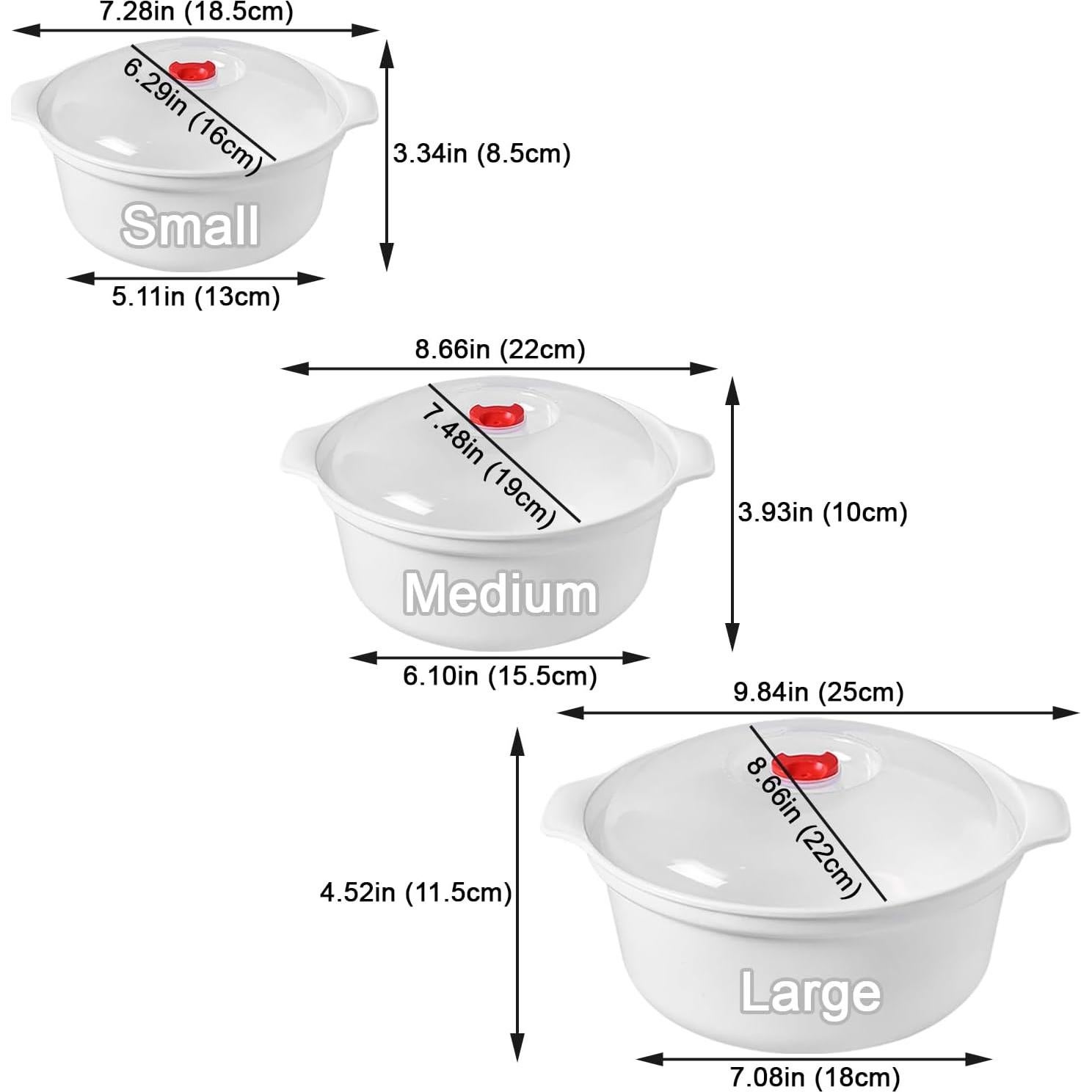 Juego de 2 Tazones de Microondas POYIPI 425g con Tapas