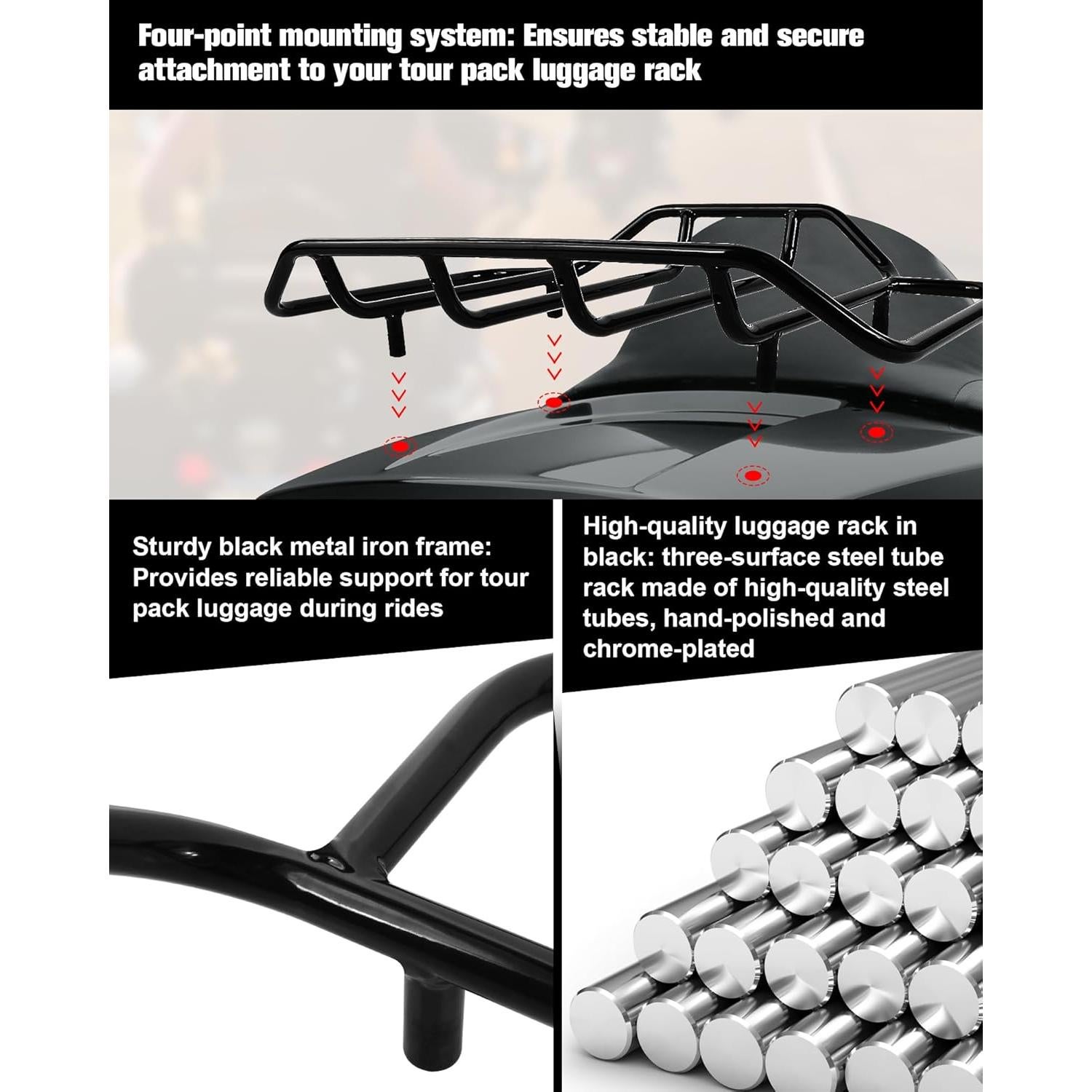 Soporte de Equipaje Aochuang Tour Pack para Harley 2014-2024