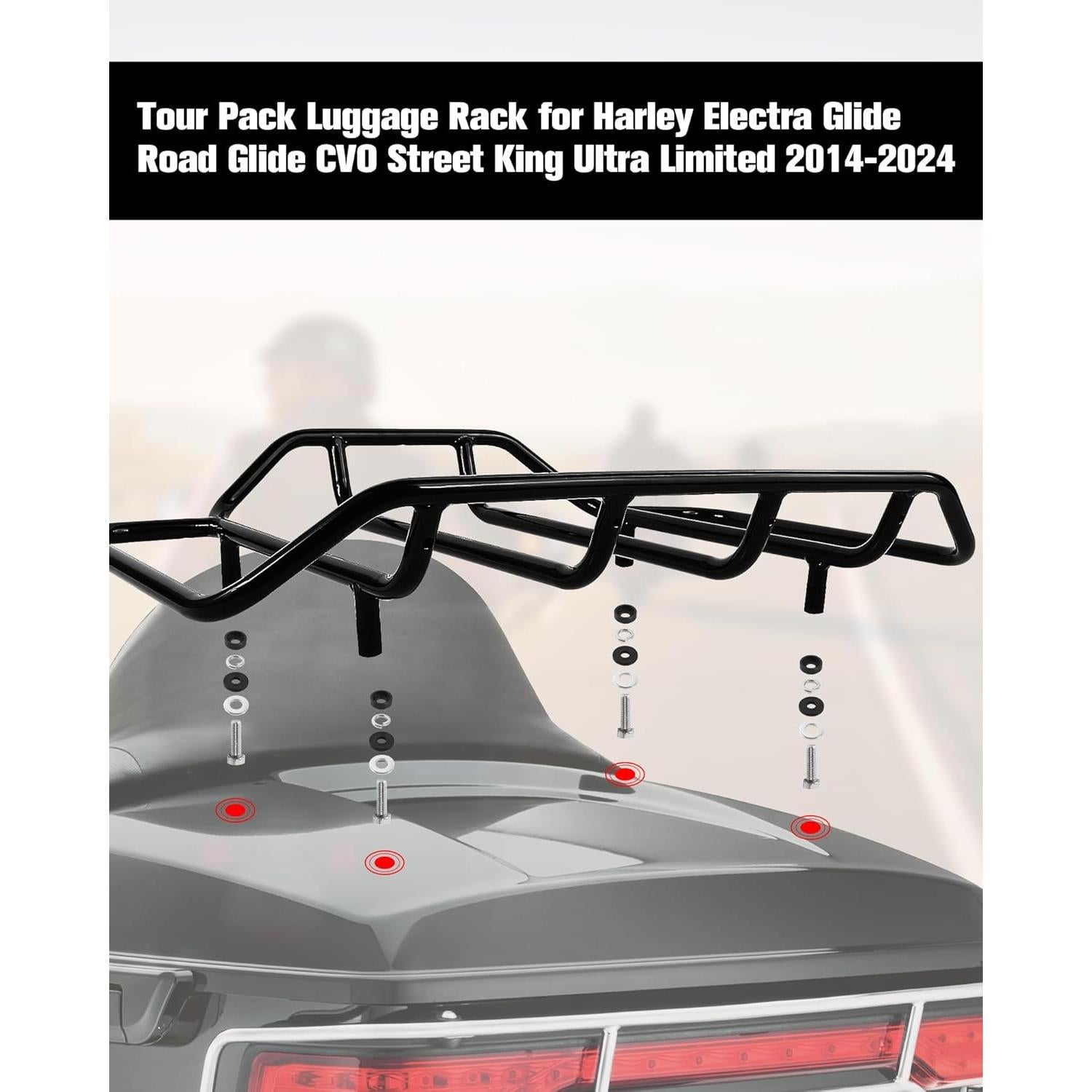 Soporte de Equipaje Aochuang Tour Pack para Harley 2014-2024