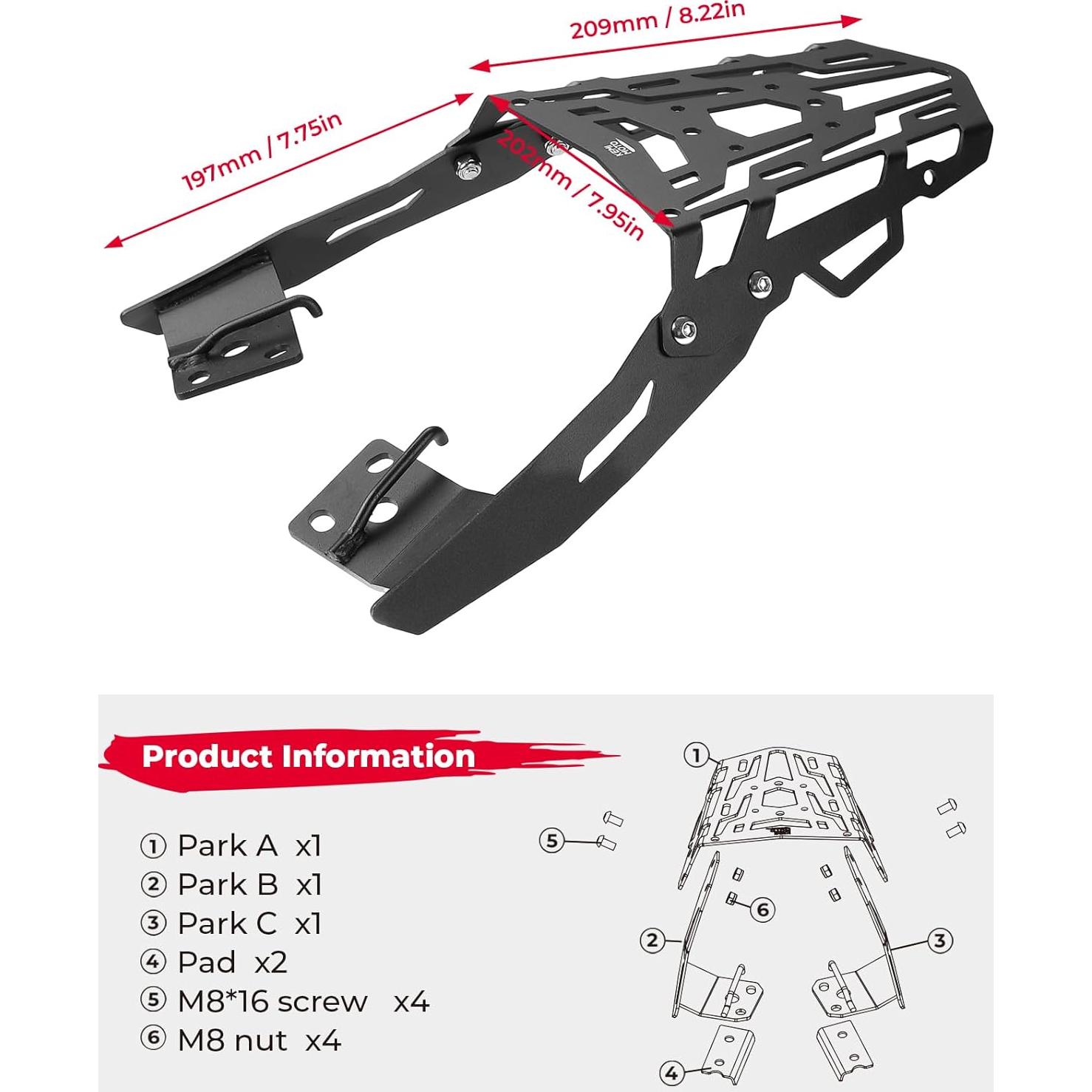 Soporte de Equipaje KEMIMOTO para Motocicleta Navi 2022-2025