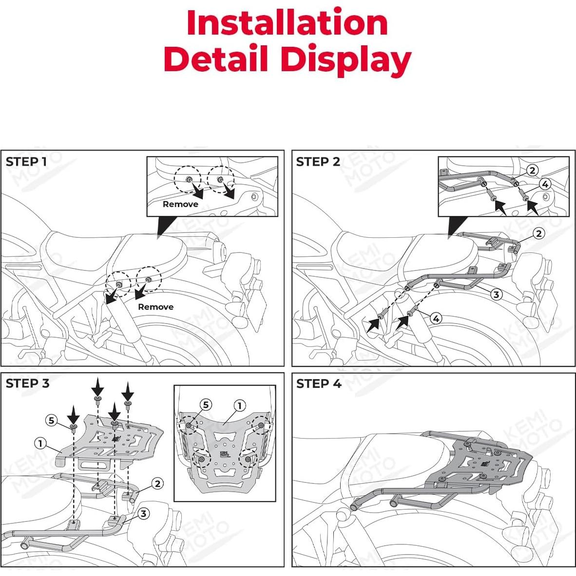 Soporte de Equipaje KEMIMOTO para SCL500 2023-2025 Aluminio