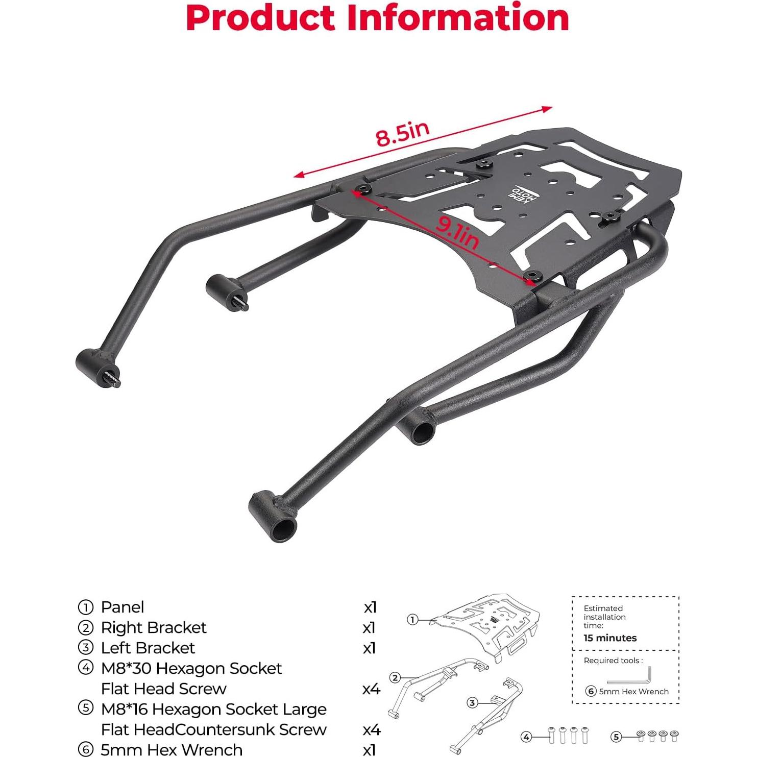 Soporte de Equipaje KEMIMOTO para SCL500 2023-2025 Aluminio