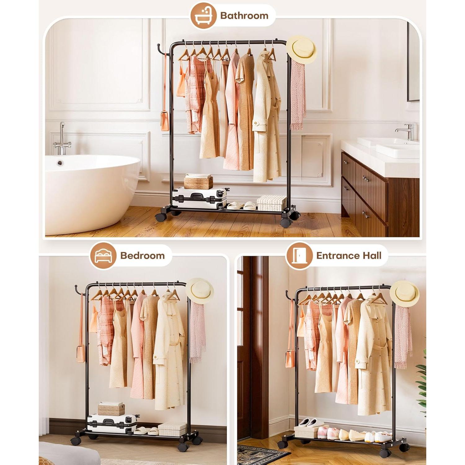 Perchero de Ropa Homde 81cm Alta Resistencia 54kg Negro