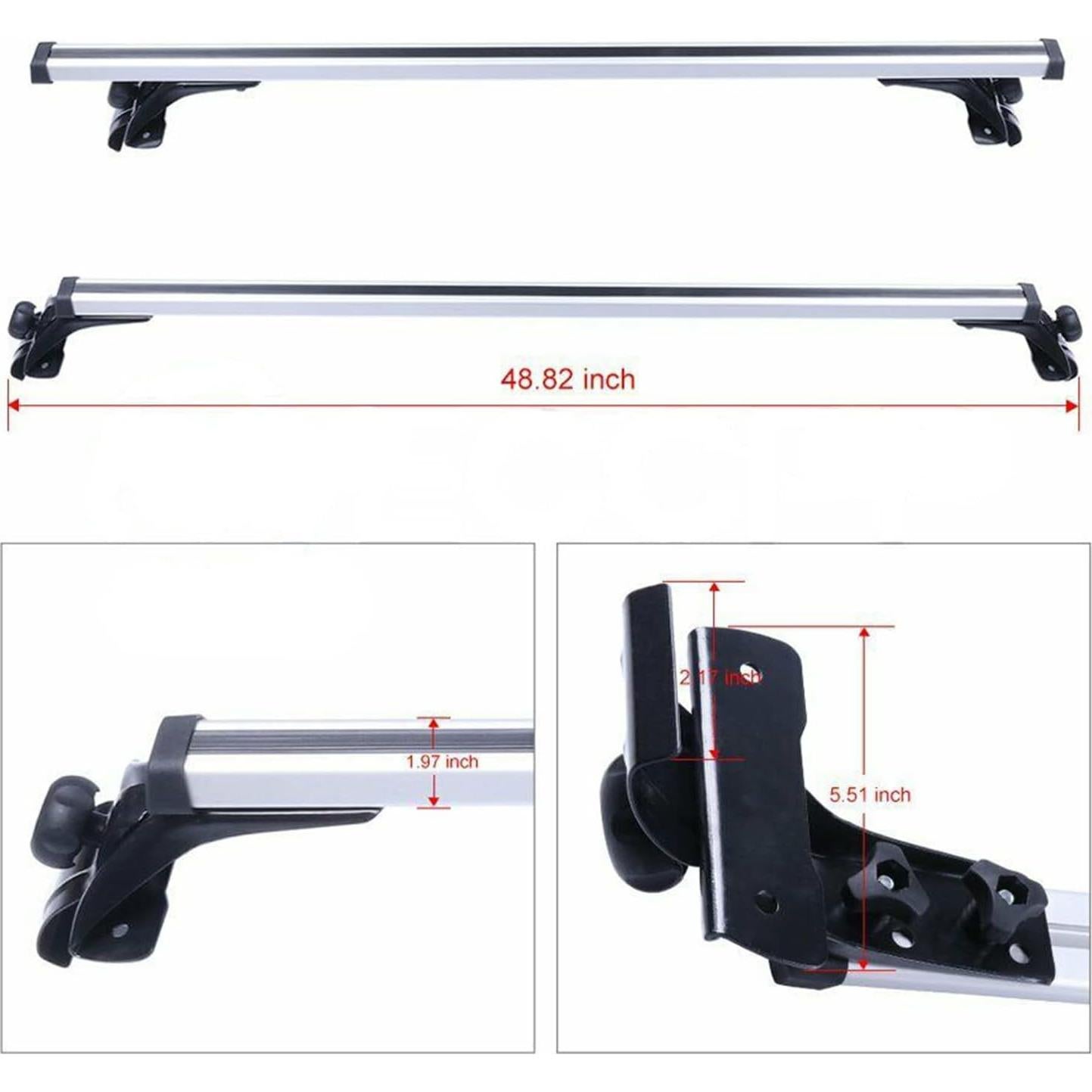 Barra Transversal de Techo LABLT 120cm Aluminio 330lb Universal