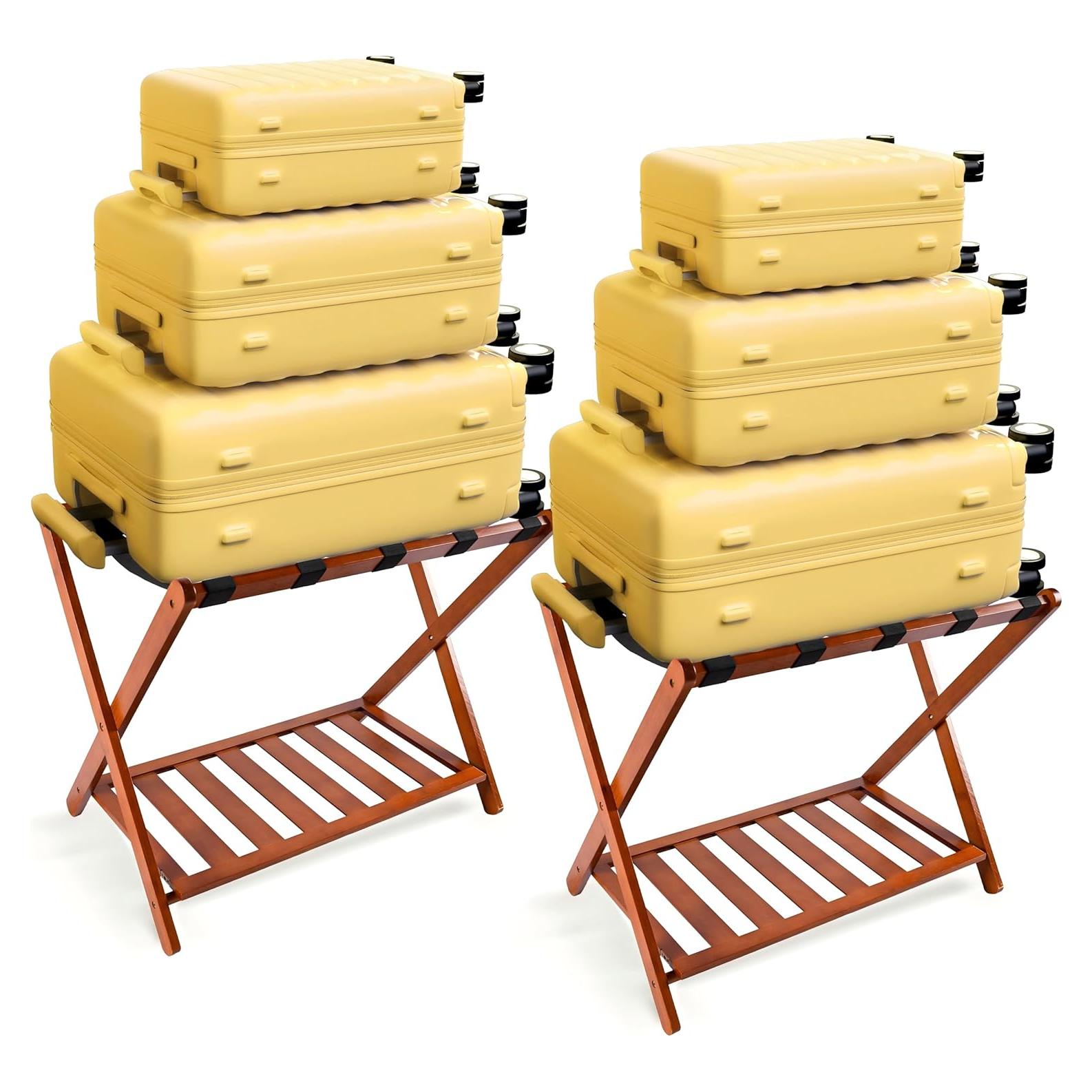 Juego de 2 Soportes para Equipaje Plegables Grow Bou - Bambú Natural