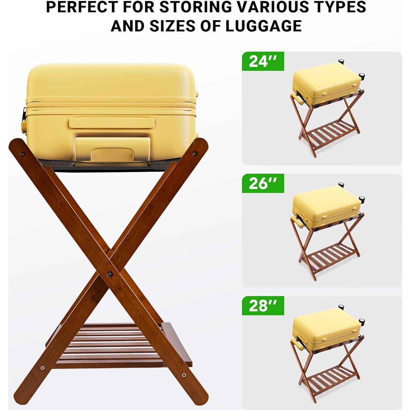 Juego de 2 Soportes para Equipaje Plegables Grow Bou - Bambú Natural