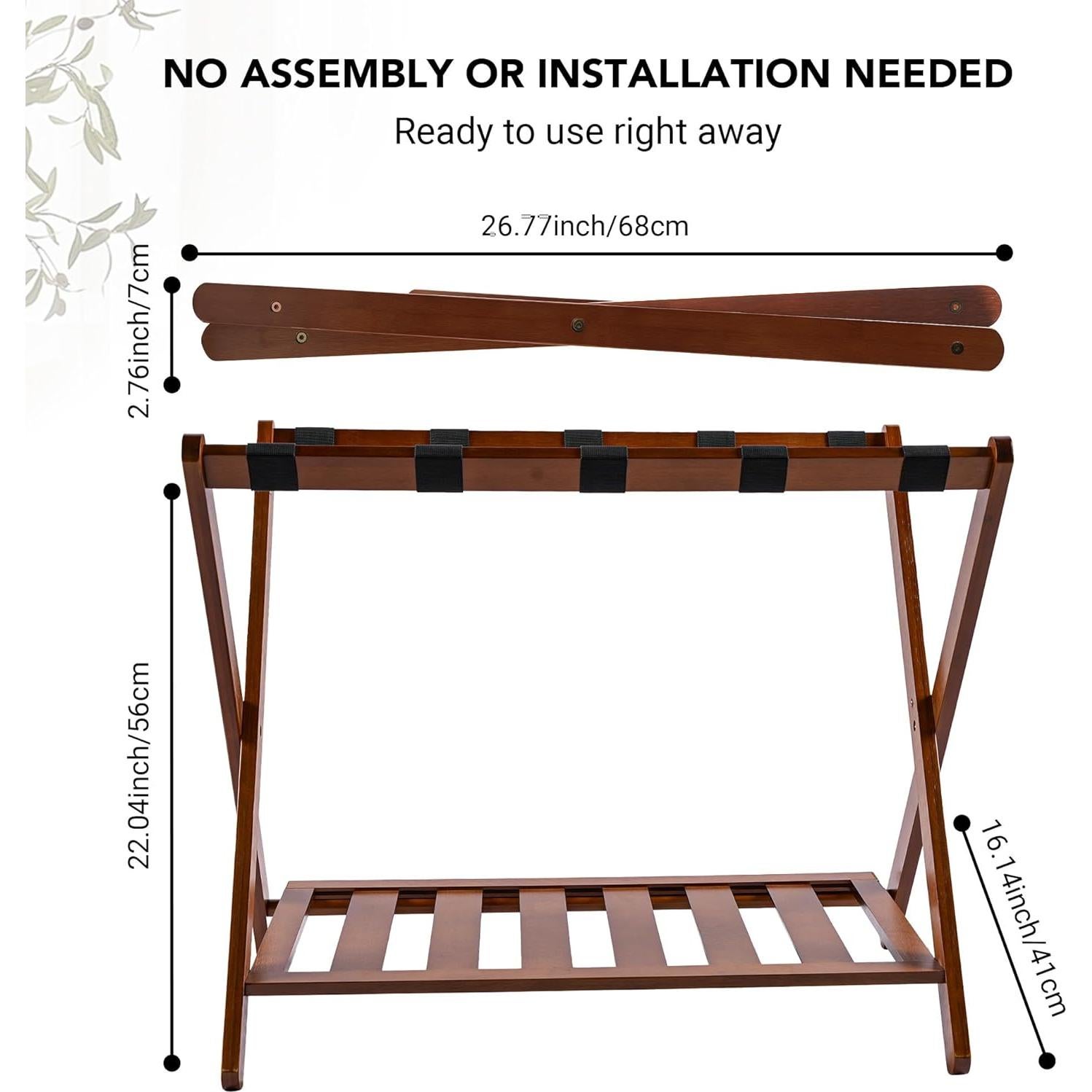 Juego de 2 Soportes para Equipaje Plegables Grow Bou - Bambú Natural