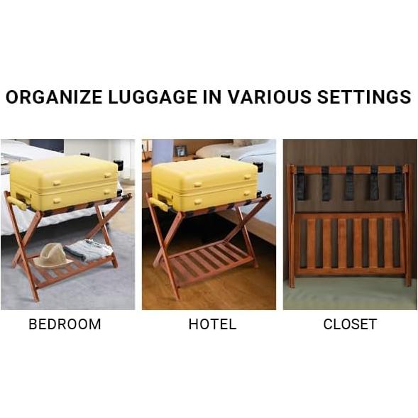 Juego de 2 Soportes para Equipaje Plegables Grow Bou - Bambú Natural