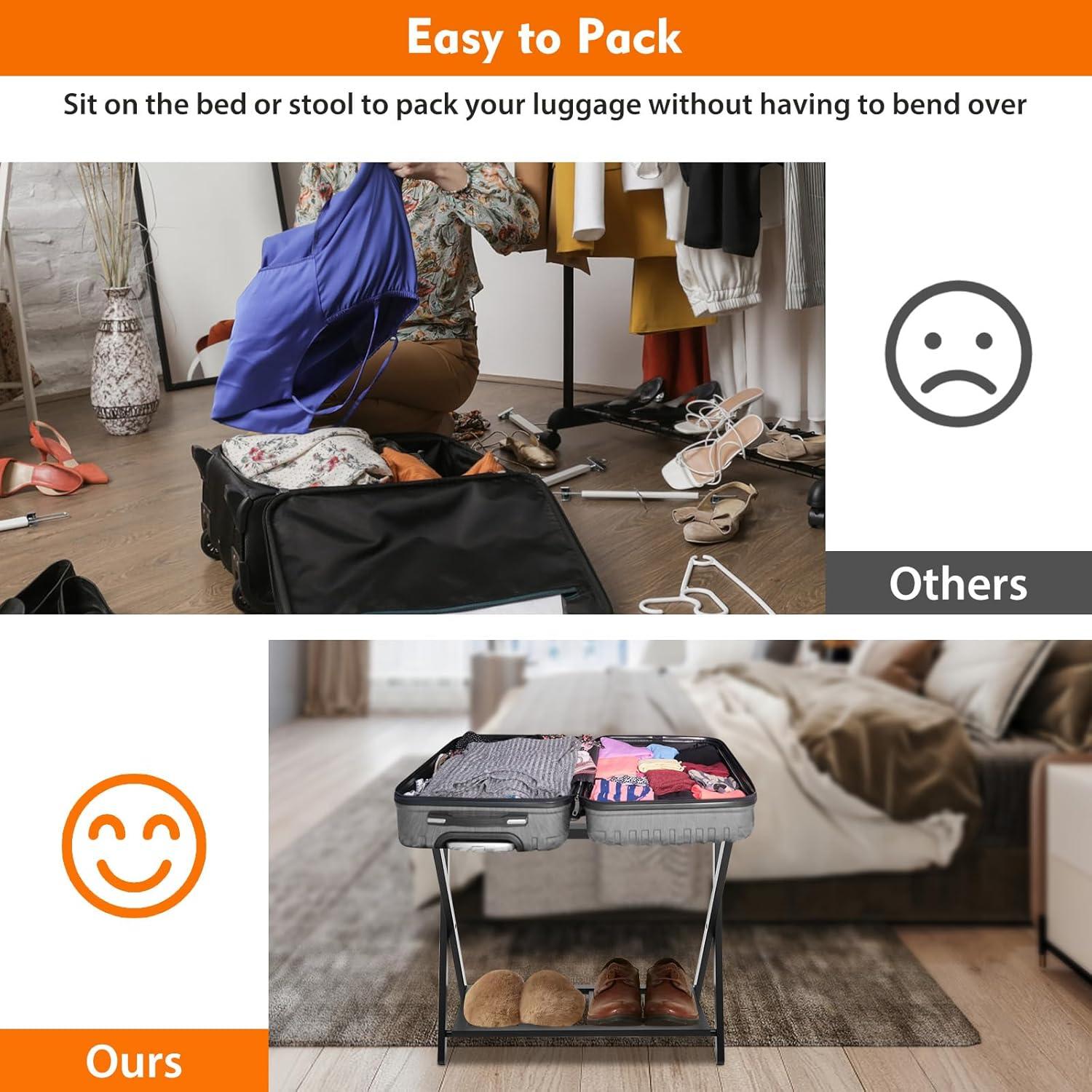 Soporte de Equipaje Plegable DAERNA para Maletas - 100 kg