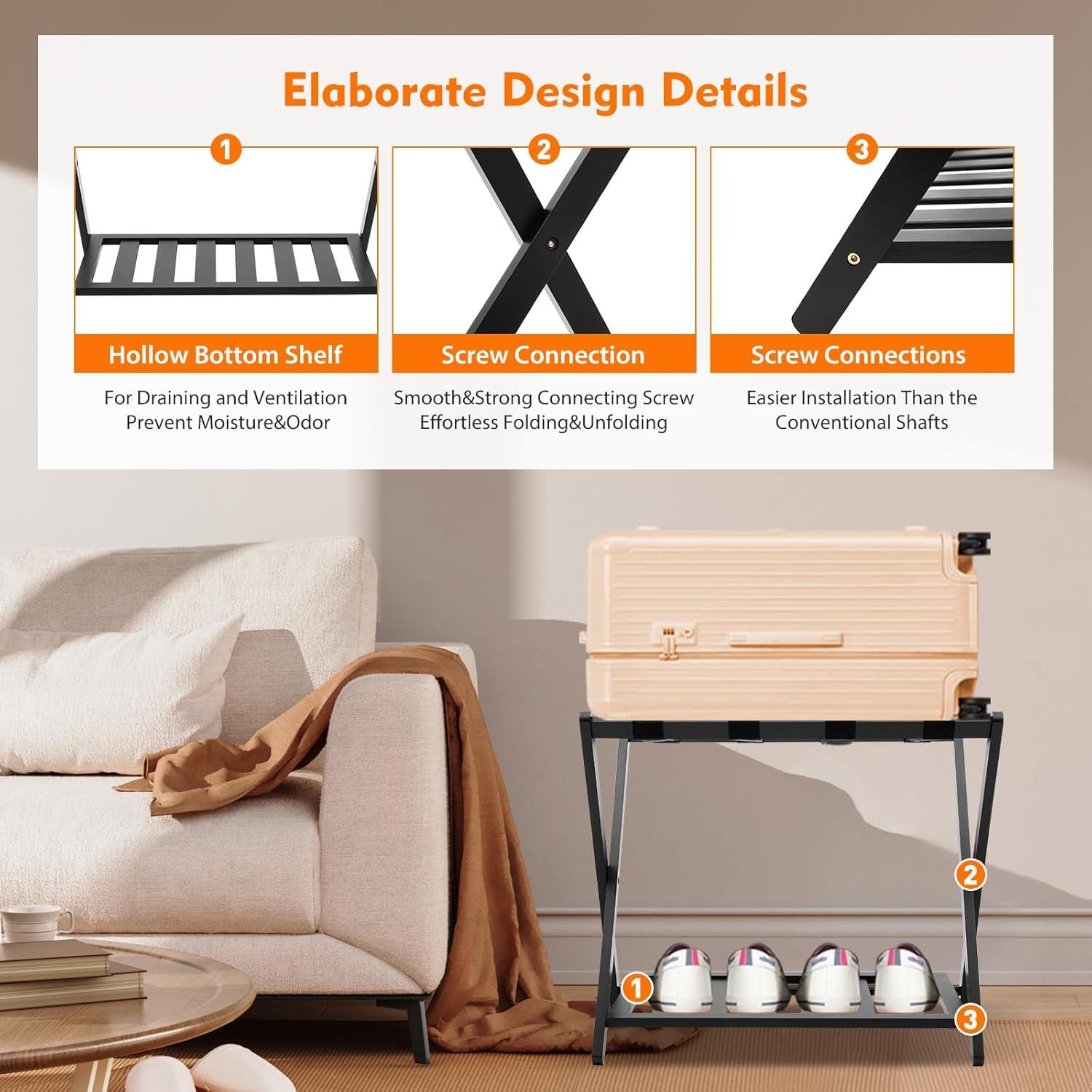 Soporte de Equipaje Plegable DAERNA para Maletas - 100 kg