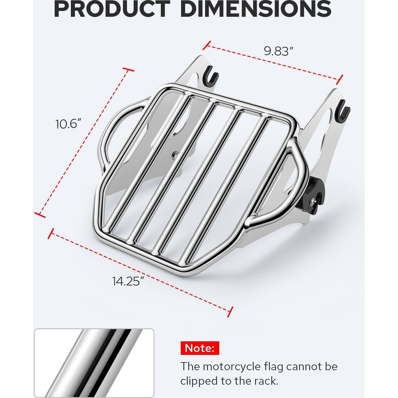 Soporte de Equipaje Desmontable Benlari Cromo para Harley 2009-2024