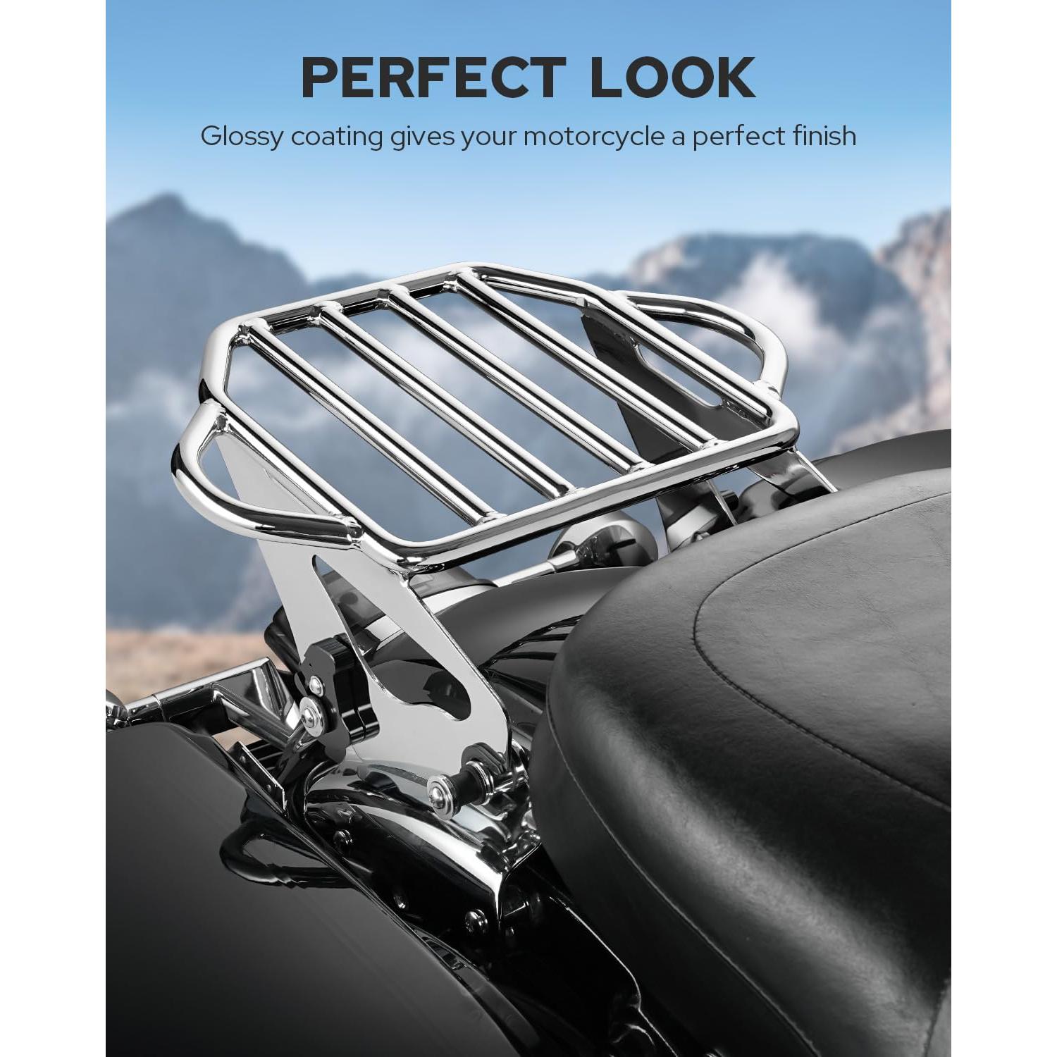 Soporte de Equipaje Desmontable Benlari Cromo para Harley 2009-2024
