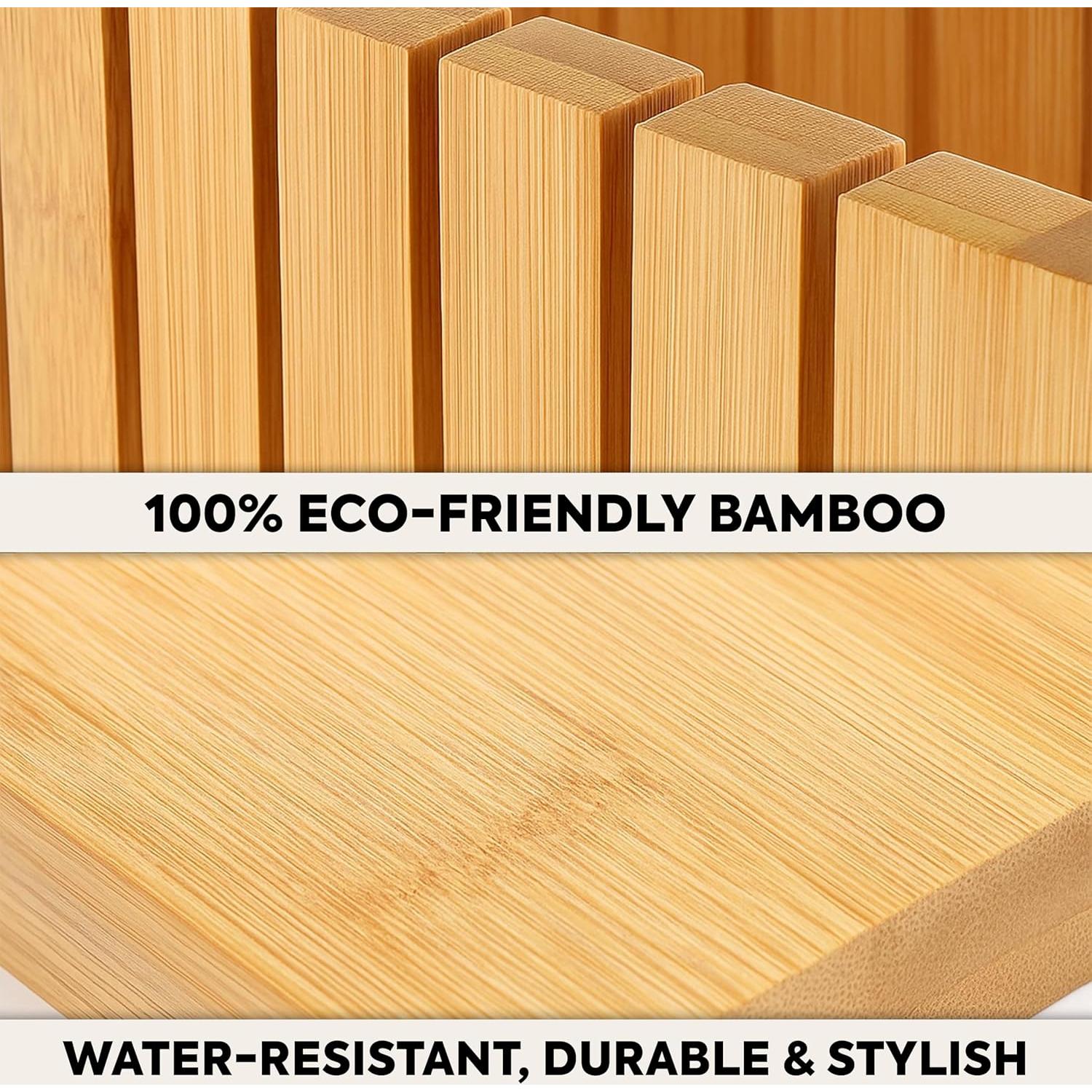 Cortador de Pan de Bambú Ajustable S V con Bandeja para Migas