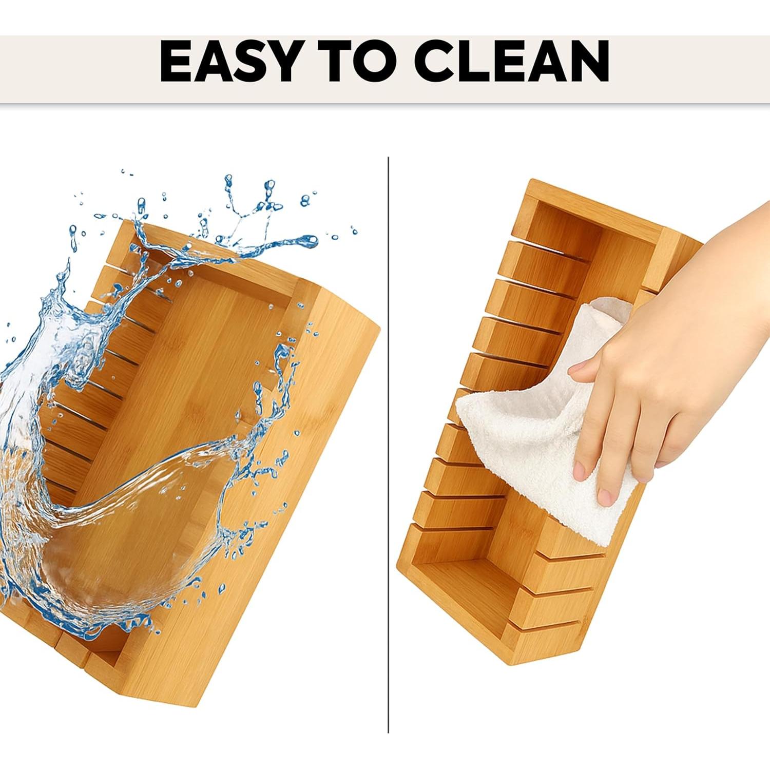 Cortador de Pan de Bambú Ajustable S V con Bandeja para Migas