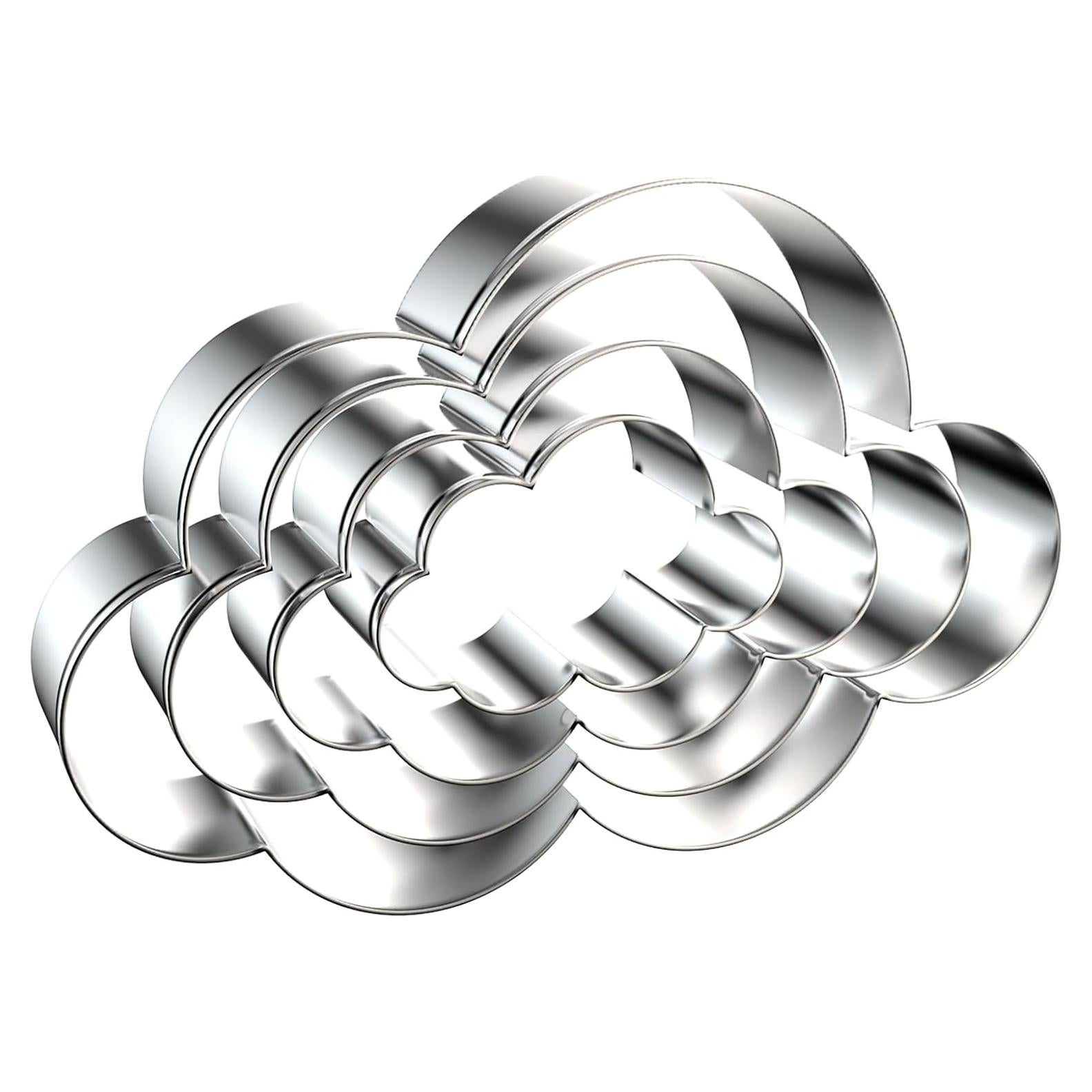 Juego de Cortadores de Galletas Nube QAAQS - 4 Piezas Acero Inoxidable