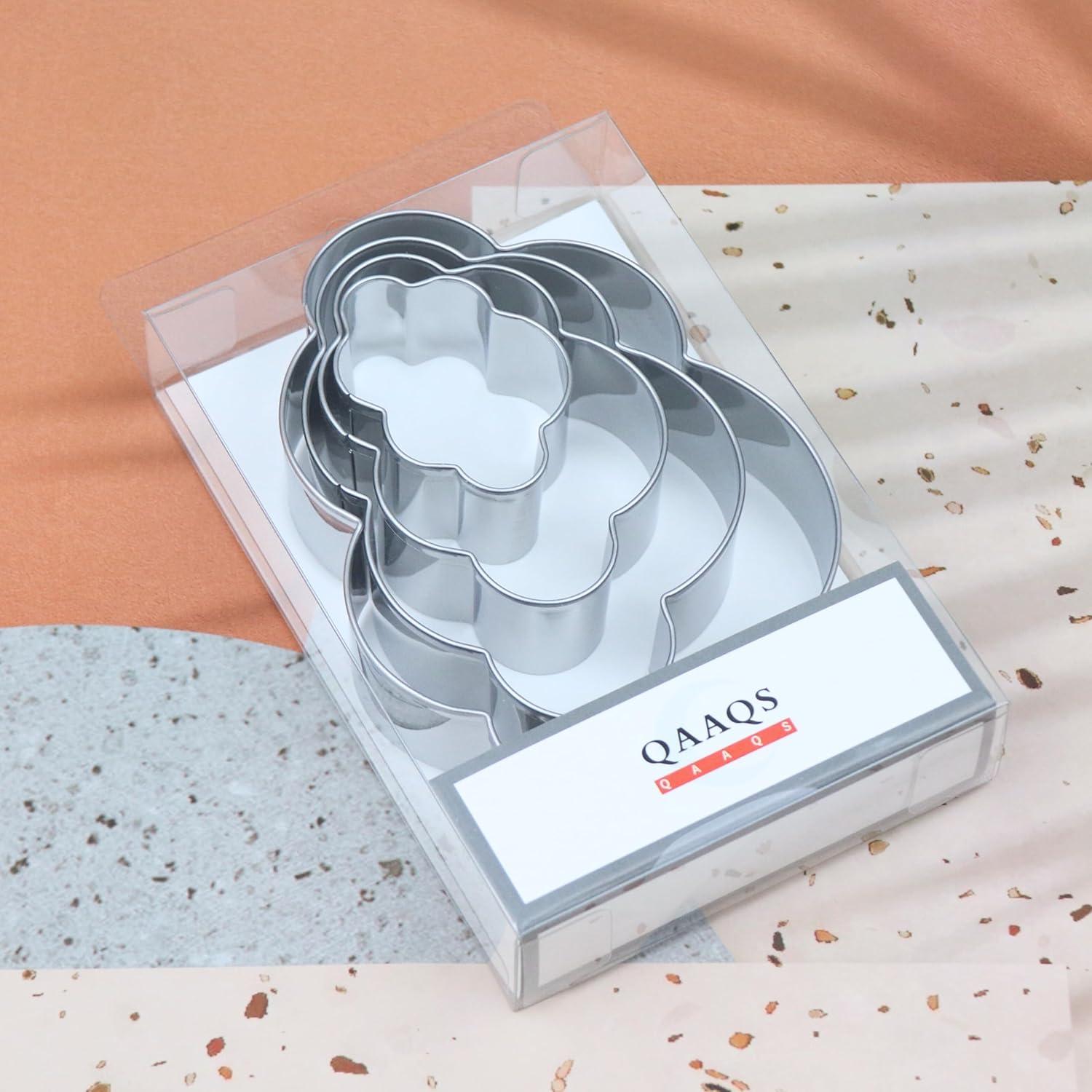 Juego de Cortadores de Galletas Nube QAAQS - 4 Piezas Acero Inoxidable