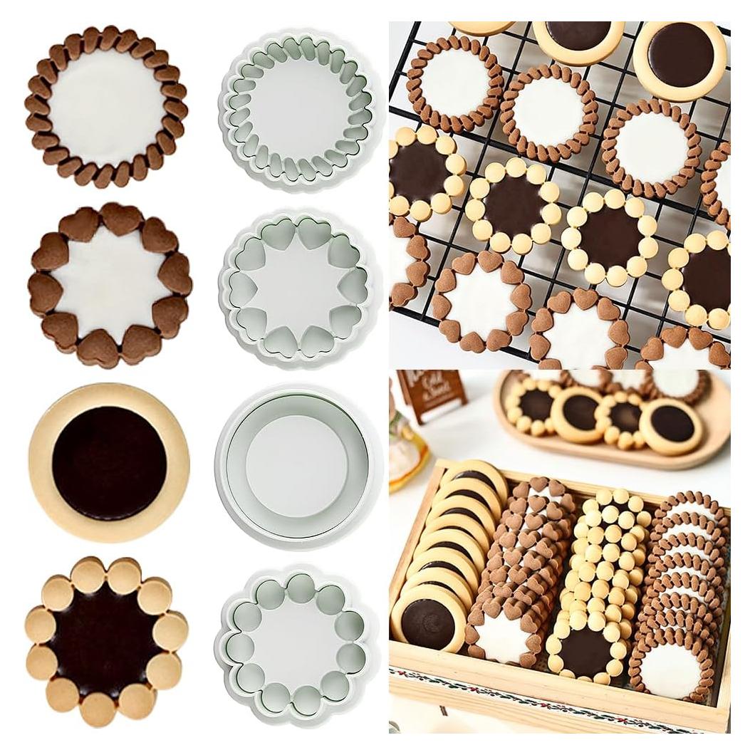 Cortadores de Galletas de Flor 3D RUIYDZ - 4 Piezas