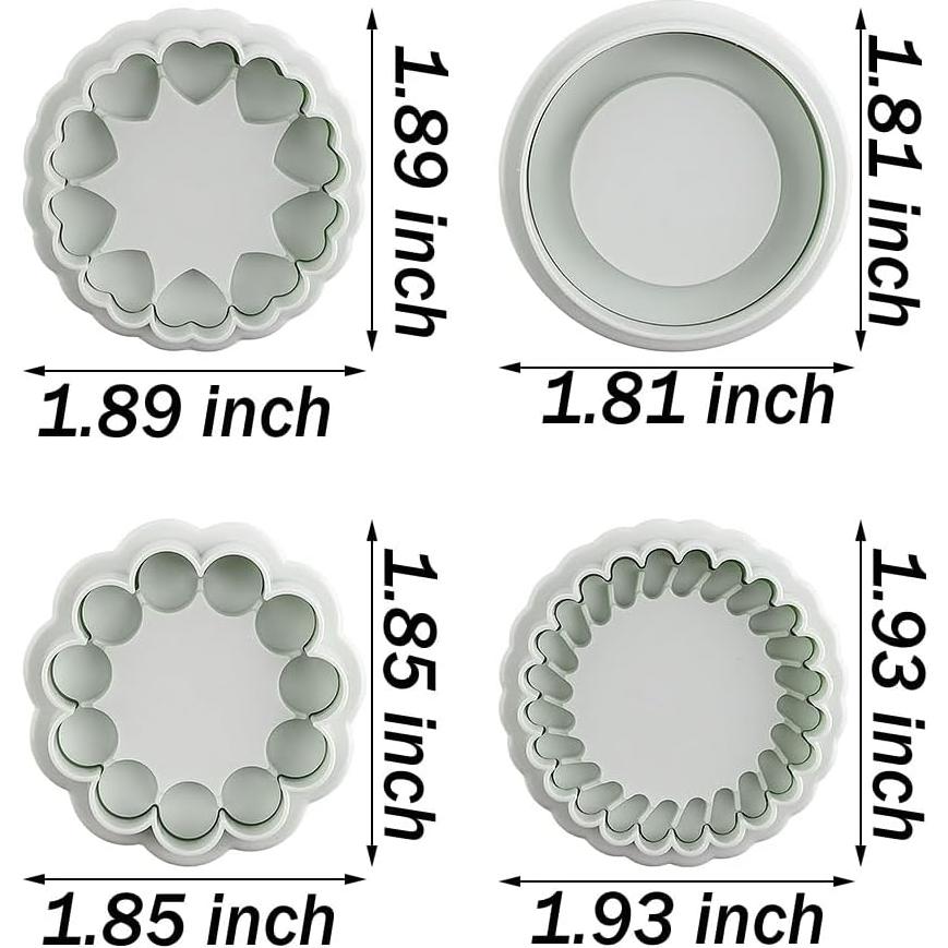 Cortadores de Galletas de Flor 3D RUIYDZ - 4 Piezas