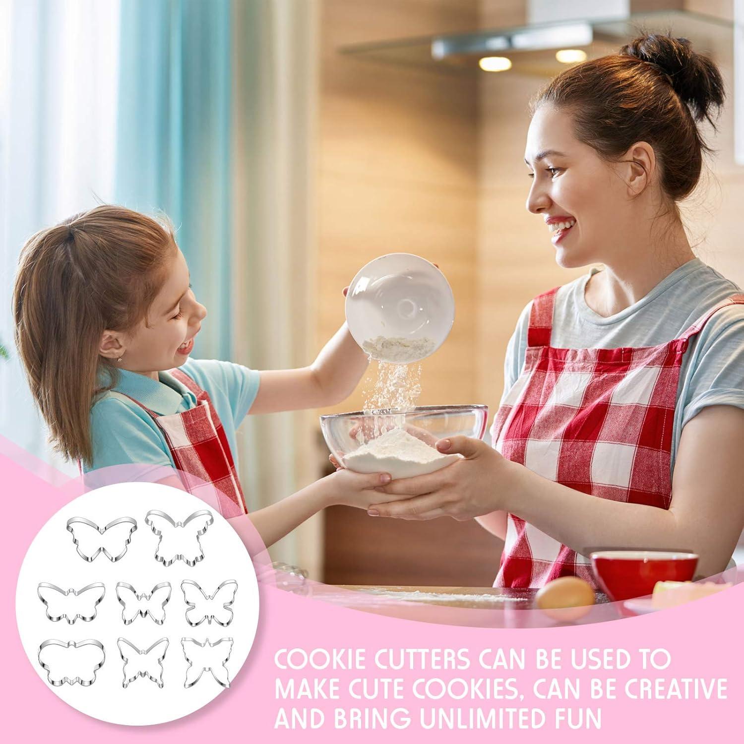 Juego de 8 Cortadores de Galletas Mariposa Geiserailie + 6 Varillas