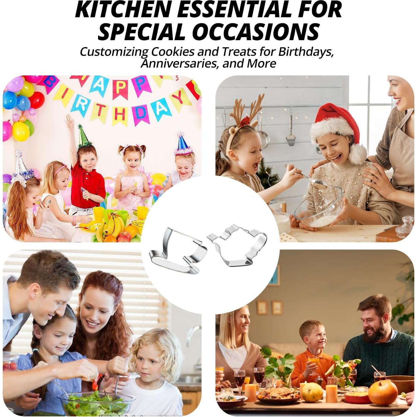 Cortadores de Galletas YAFIYGI en Forma de Taza y Tetera - 2 Piezas