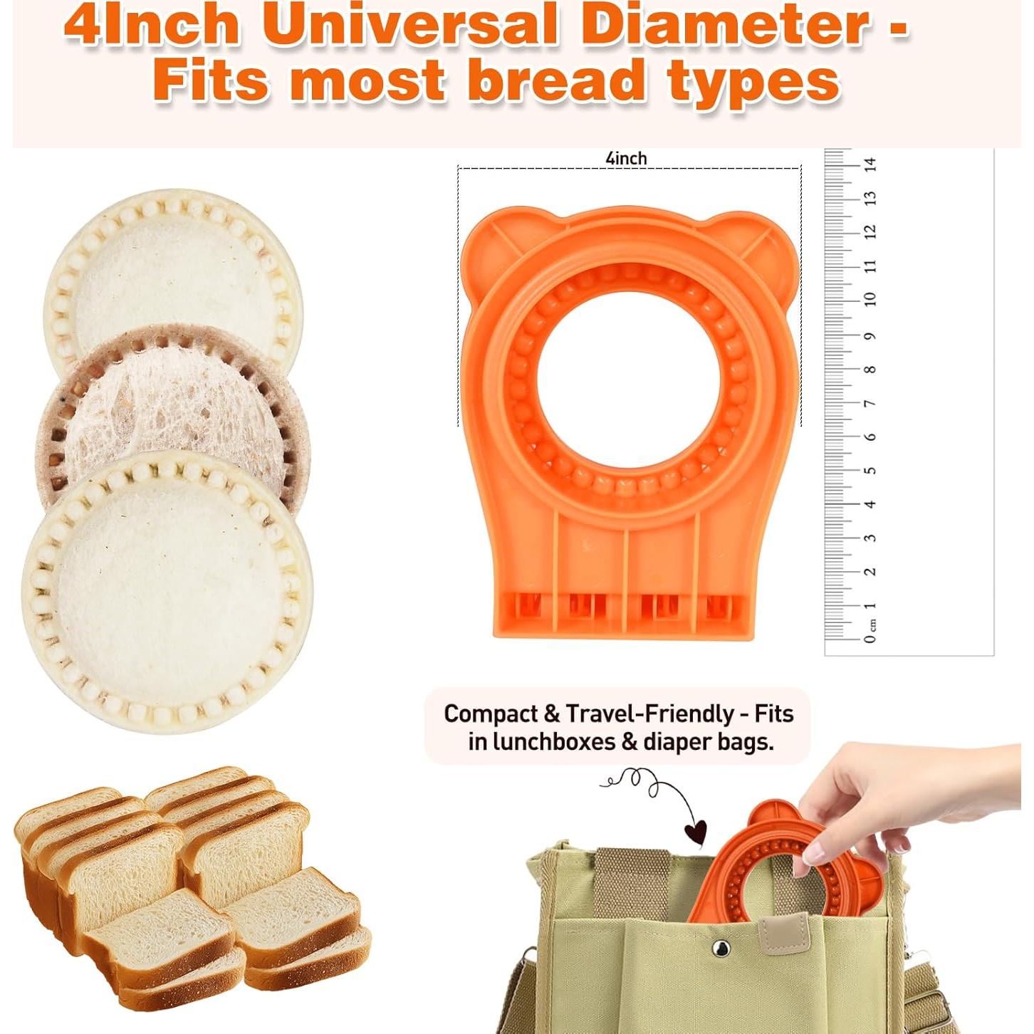 Cortador y Sellador de Sándwich Redondo Jsroroda Naranja 10.16 cm