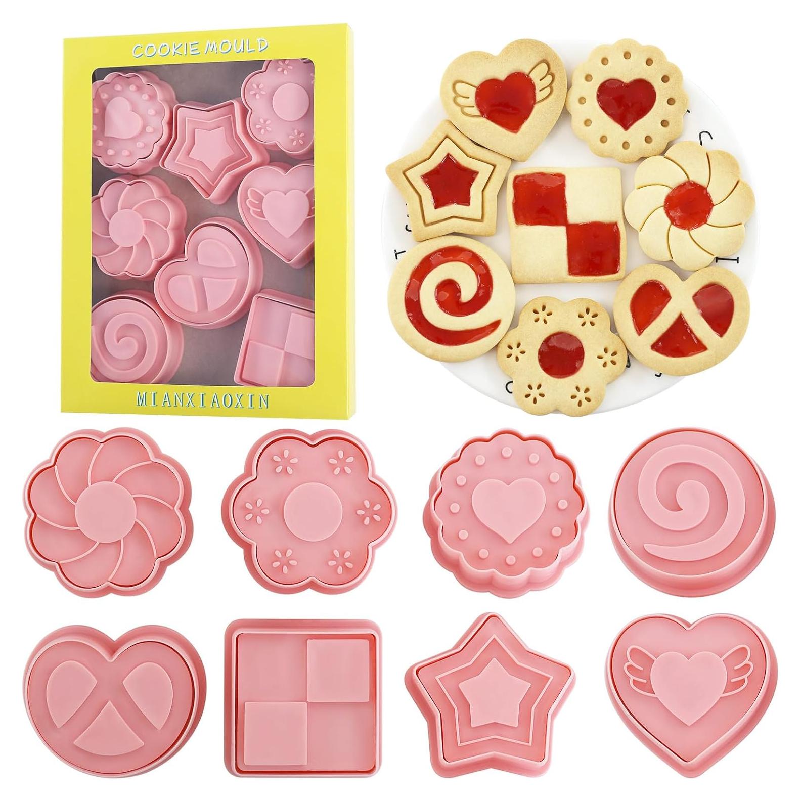 Set de 8 Cortadores de Galletas MIANXIAOXIN en Forma de Flor y Estrella