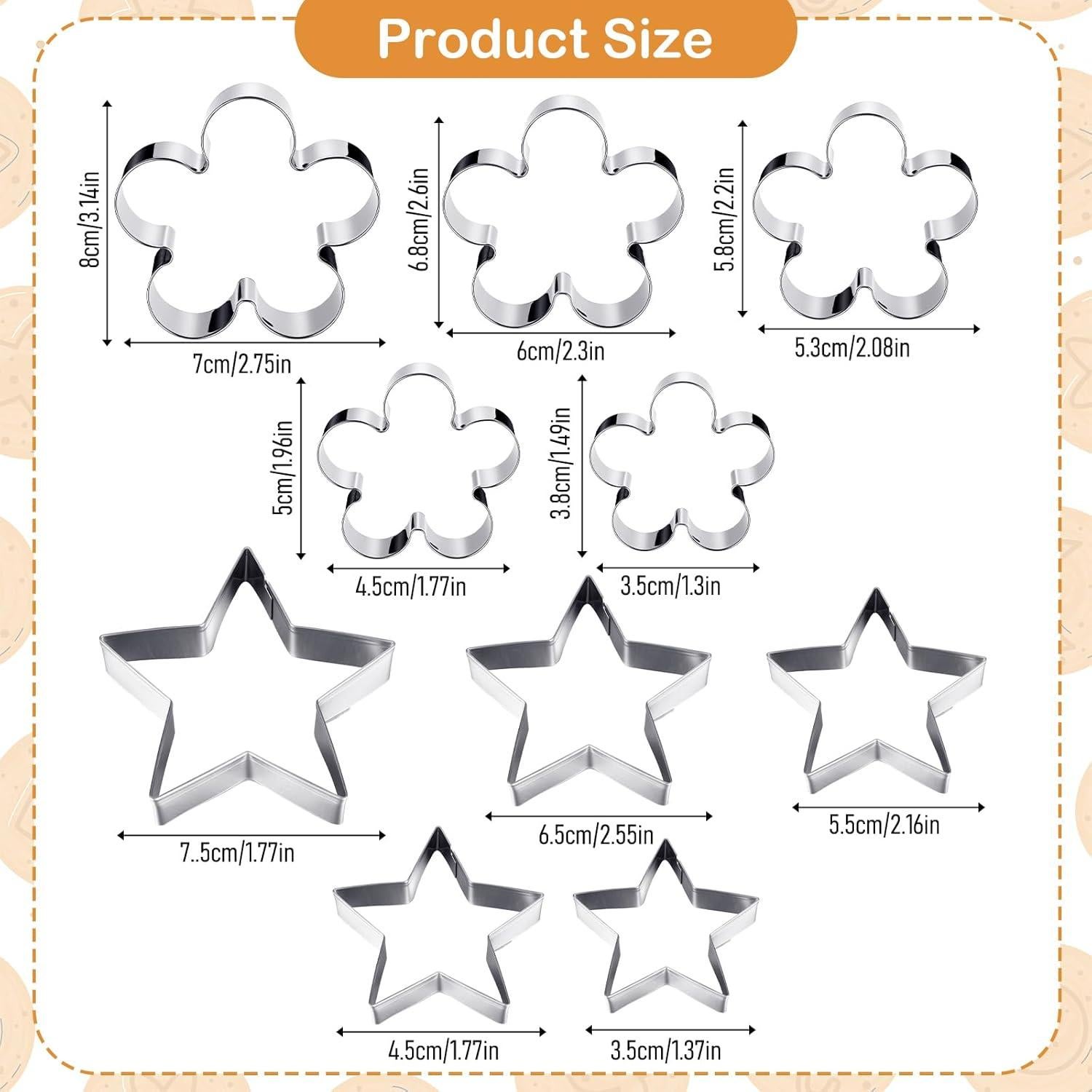 Juego de 10 Cortadores de Galletas HJZHII Acero Inoxidable