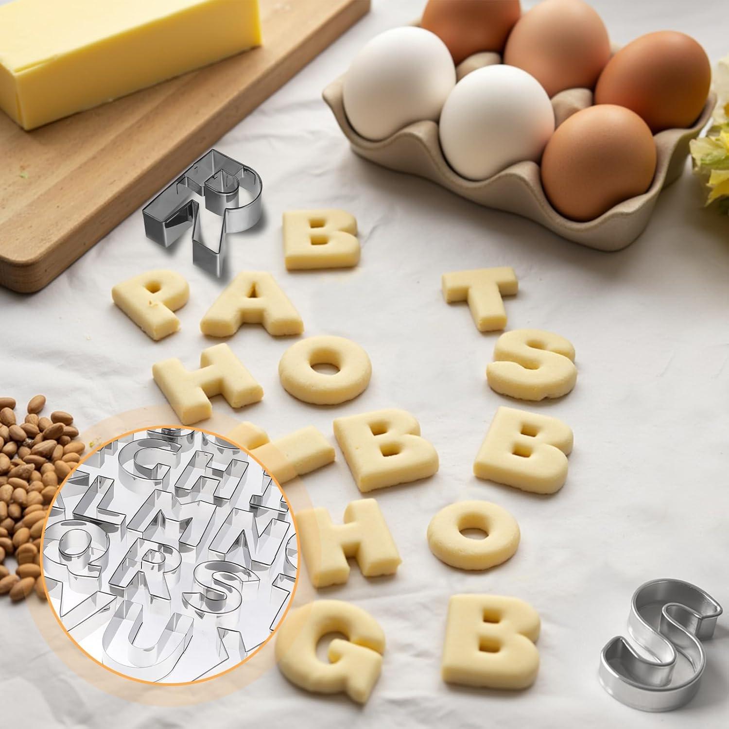 Cortadores de Galletas de Letras A-Z SynHHergyx 26 Piezas 7.6 cm