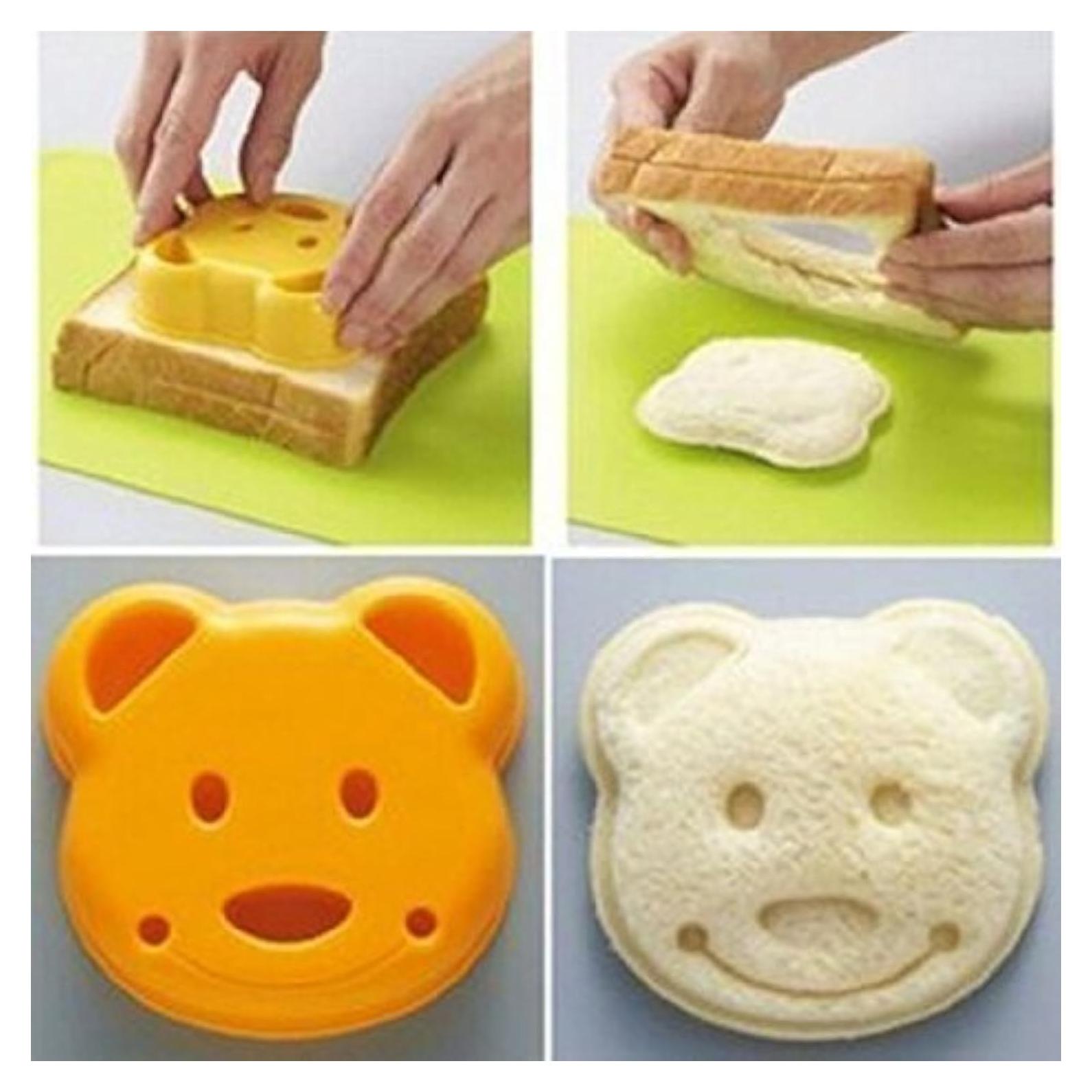 Molde Cortador de Sándwich Oso QTMY - Plástico Naranja 9x9.7 cm