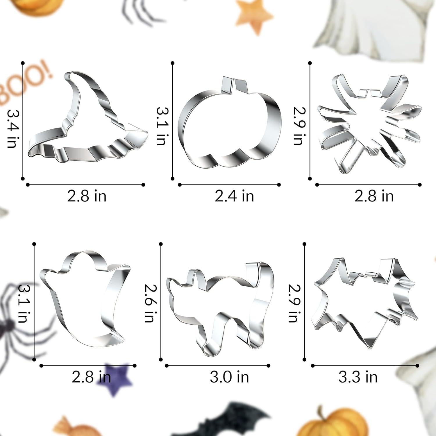 Cortadores de Galletas de Halloween FUSOTO - 6 Piezas 7.62 cm