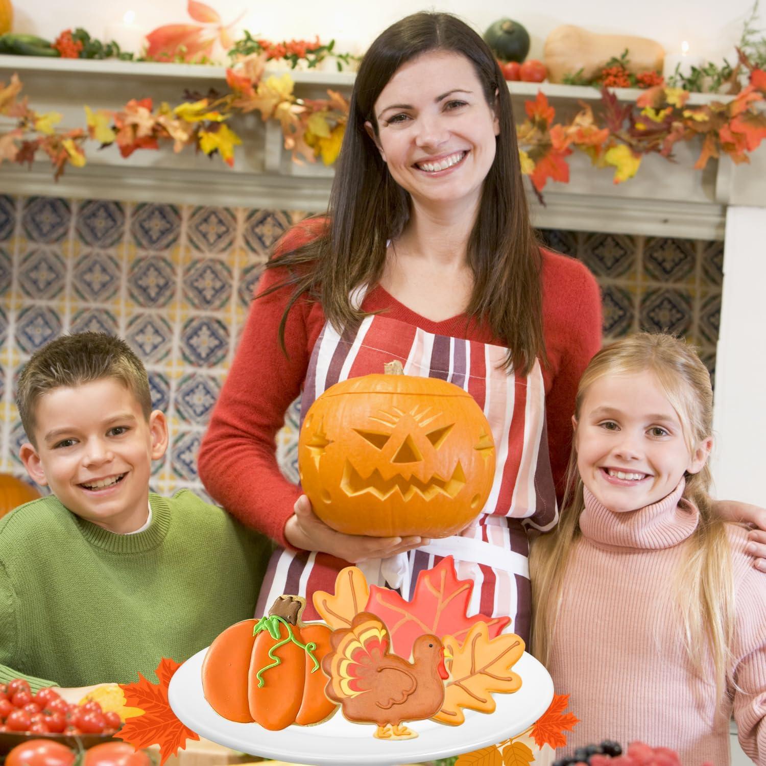 Cortadores de Galletas de Acción de Gracias KAISHANE - 4 Piezas Acero Inoxidable