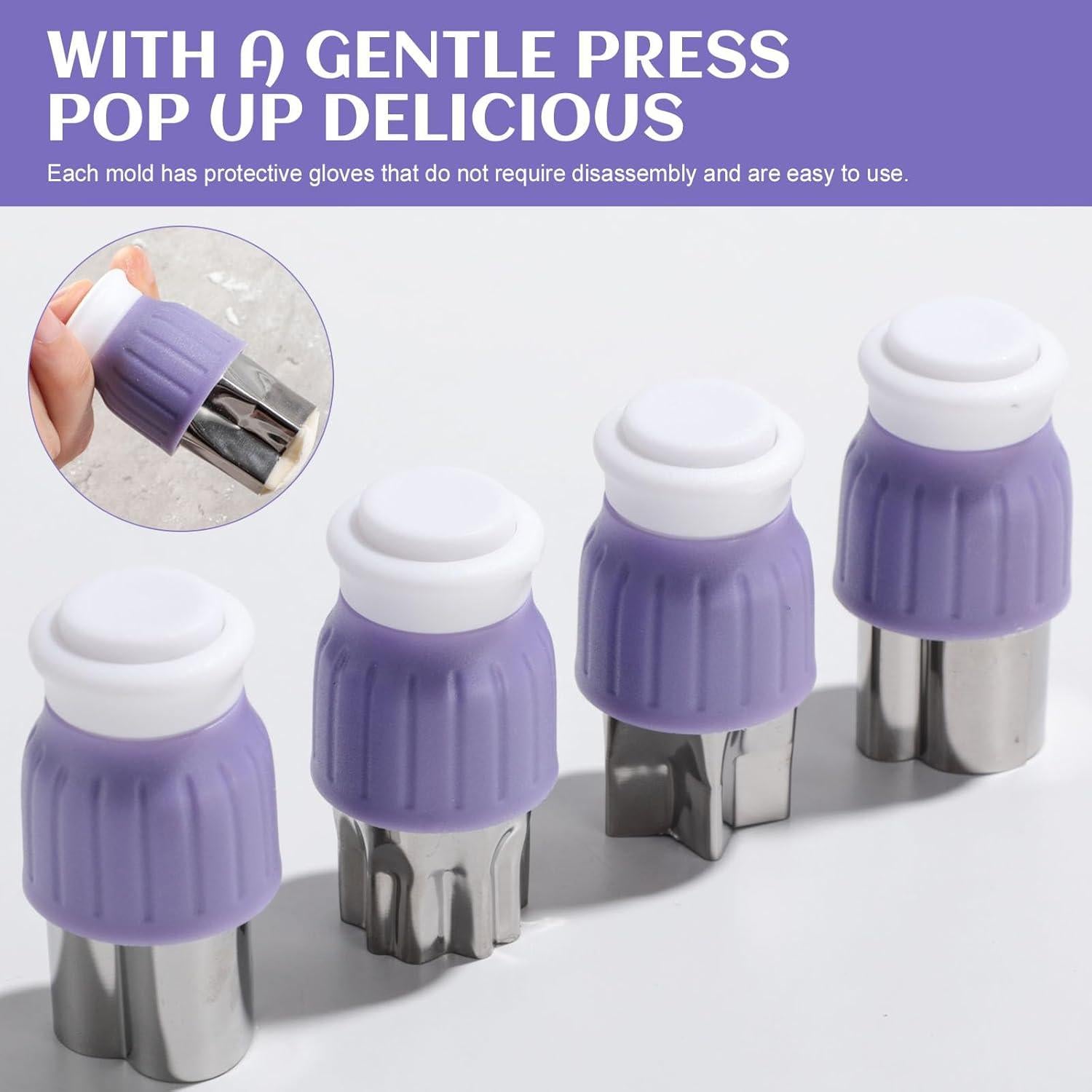 Juego de Cortadores de Acero Inoxidable Oneleaf, 4 Piezas, Diversión en Comida