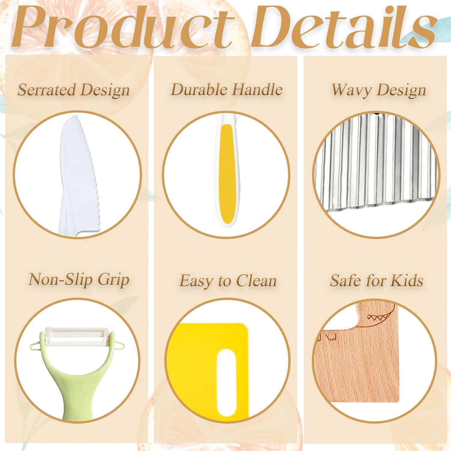 Juego de cuchillos para niños WAYDA 17 piezas seguro y duradero