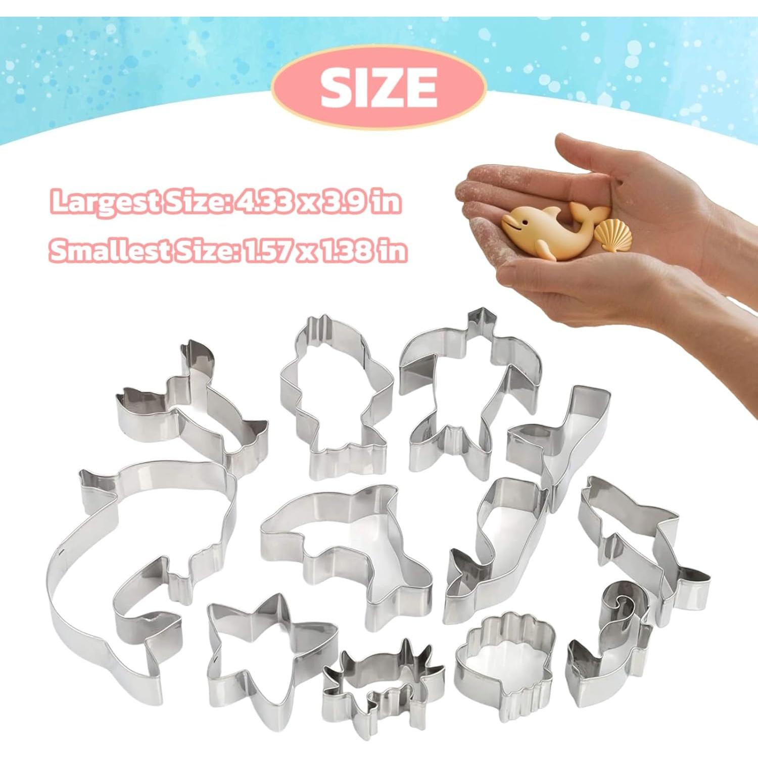 Set de Cortadores de Galletas Marinas GWHOLE 12 Piezas Acero Inoxidable