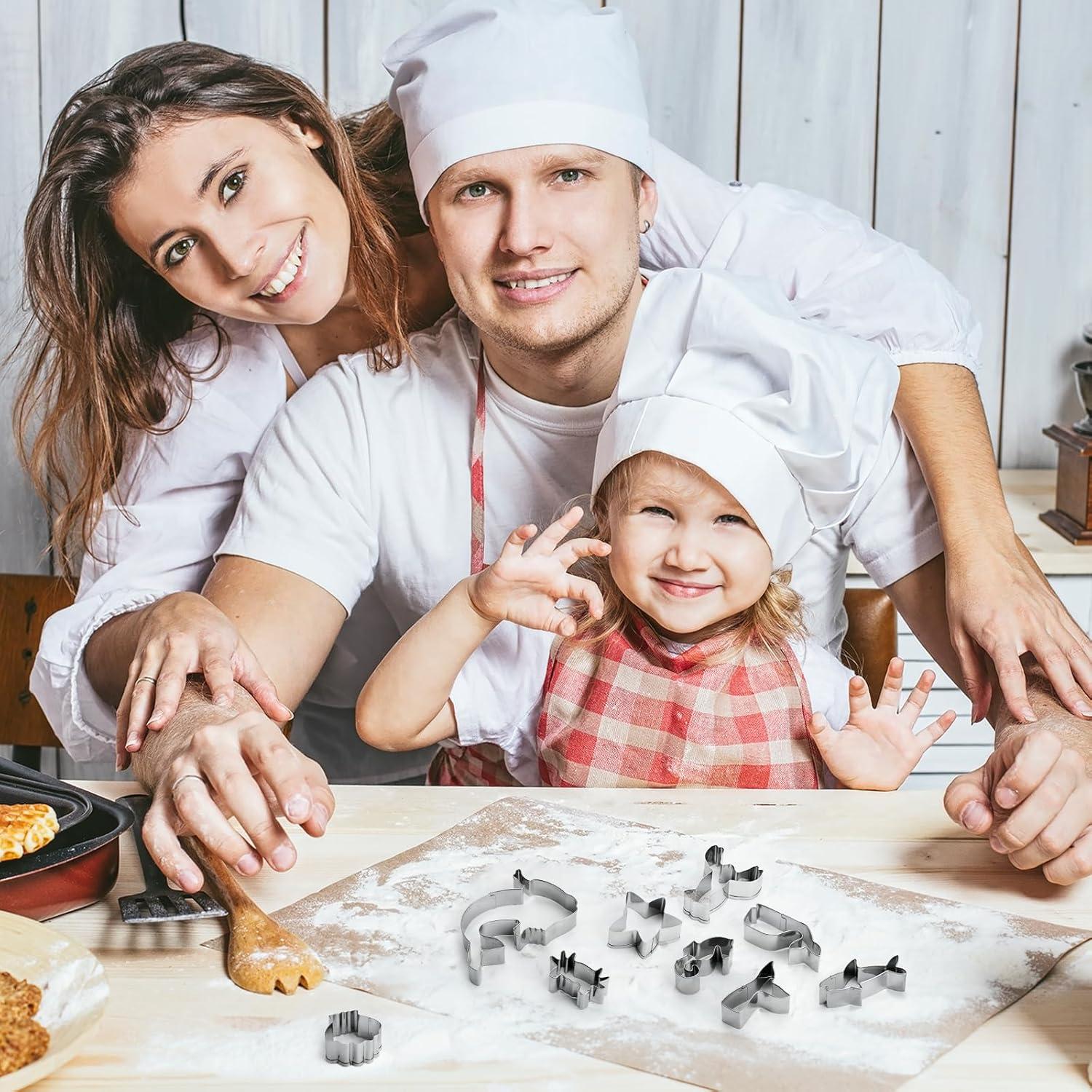 Set de Cortadores de Galletas Marinas GWHOLE 12 Piezas Acero Inoxidable