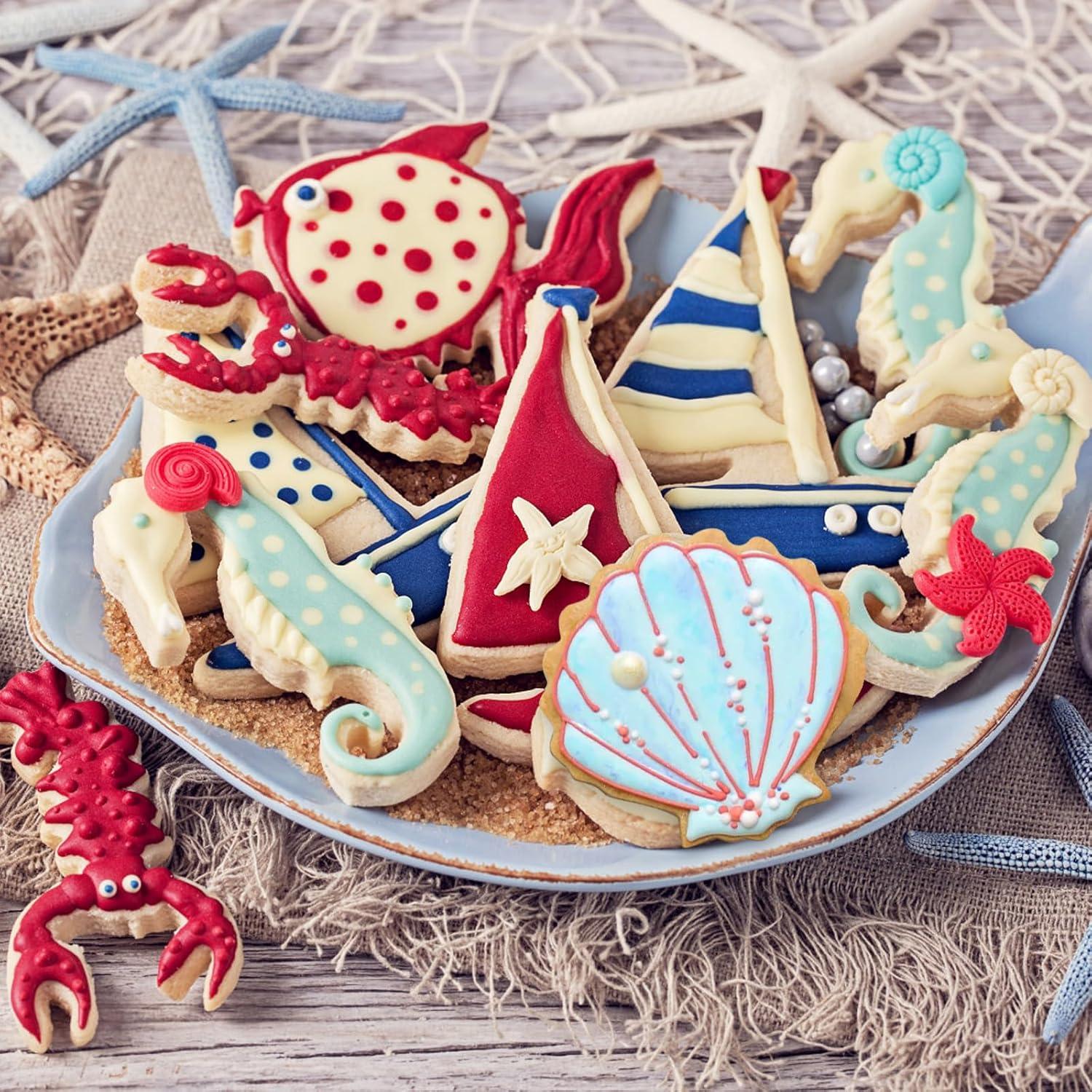 Set de Cortadores de Galletas Marinas GWHOLE 12 Piezas Acero Inoxidable