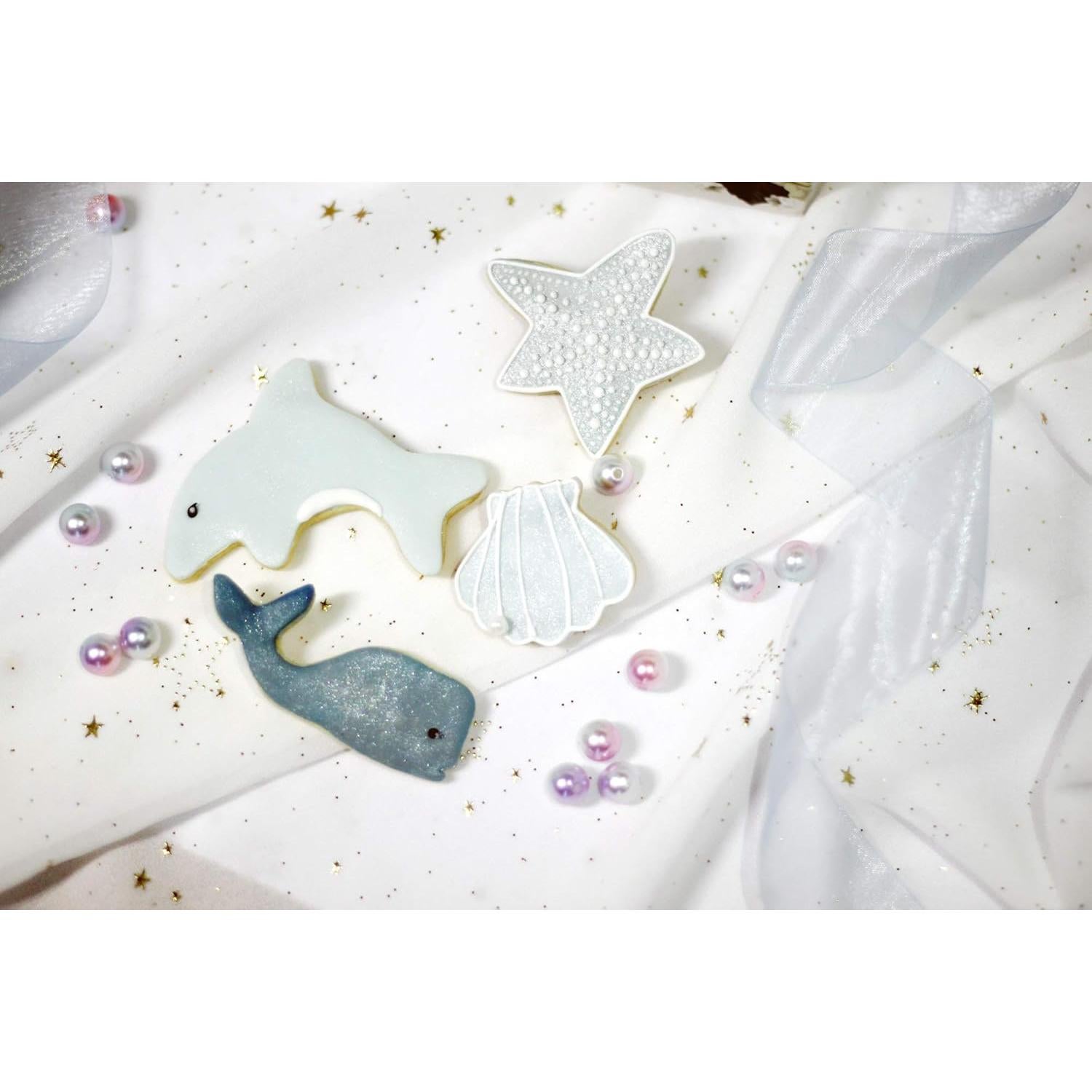 Set de Cortadores de Galletas Marinas GWHOLE 12 Piezas Acero Inoxidable