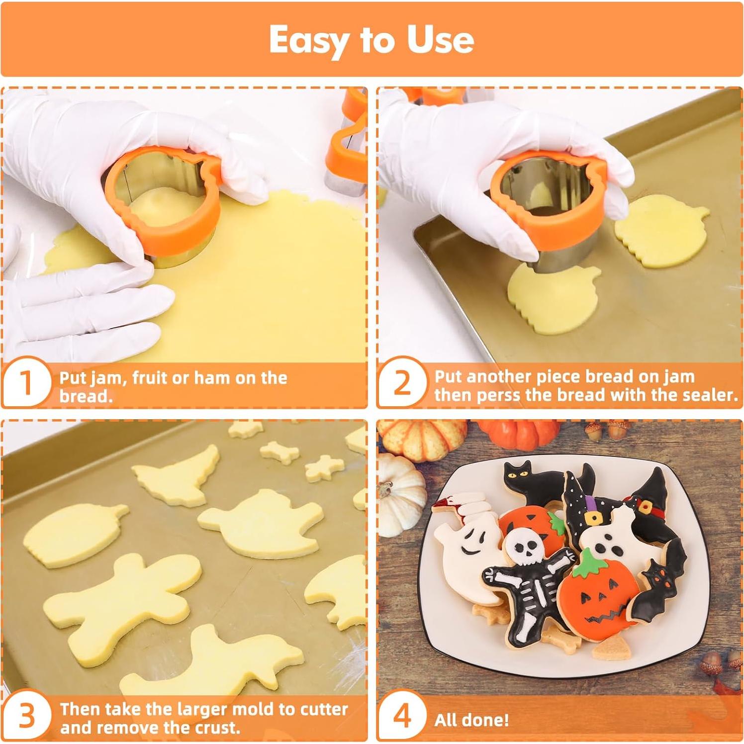 Cortadores de Galletas Halloween NPET 10 Piezas Acero Inoxidable