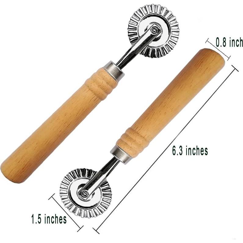 Cortadores de Ravioli MTOMDY 2 Pcs con Mango de Madera 3.8 cm