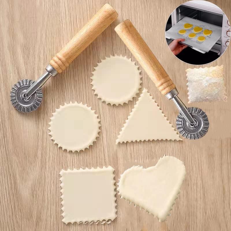 Cortadores de Ravioli MTOMDY 2 Pcs con Mango de Madera 3.8 cm