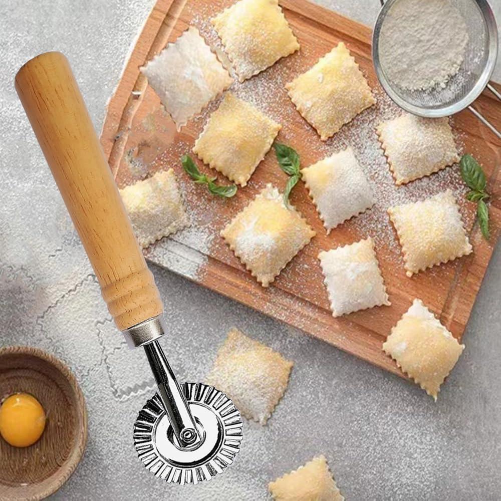 Cortadores de Ravioli MTOMDY 2 Pcs con Mango de Madera 3.8 cm