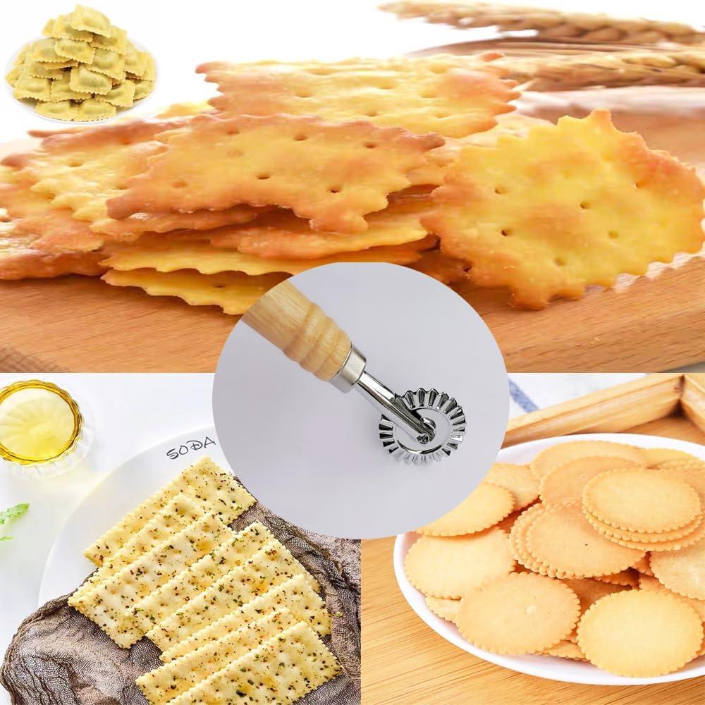 Cortadores de Ravioli MTOMDY 2 Pcs con Mango de Madera 3.8 cm