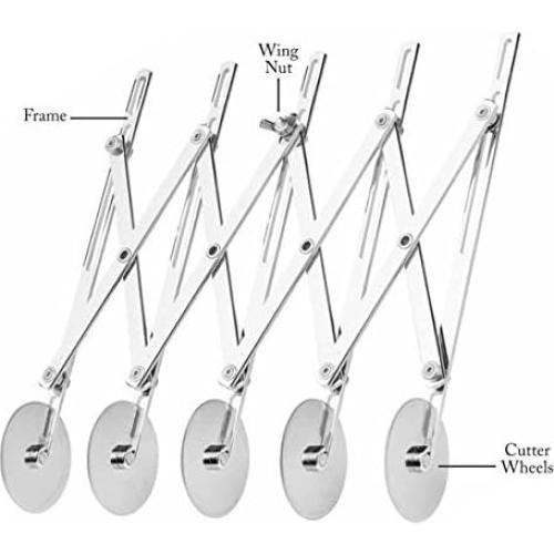 Cortador de Masa Ajustable YueYueZou de Acero Inoxidable 5 Ruedas